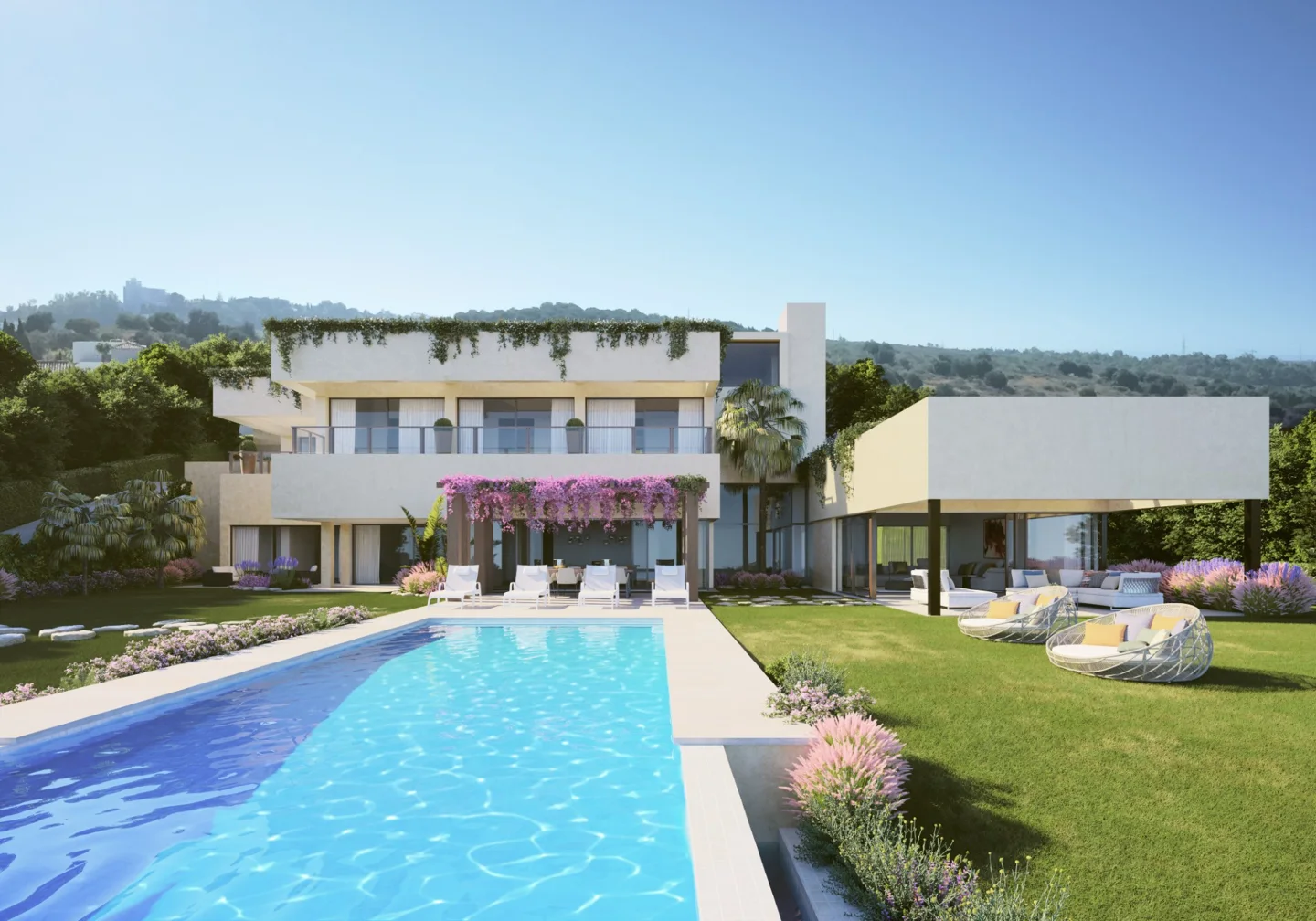 Contemporary villa in Los Flamingos Golf with open sea views