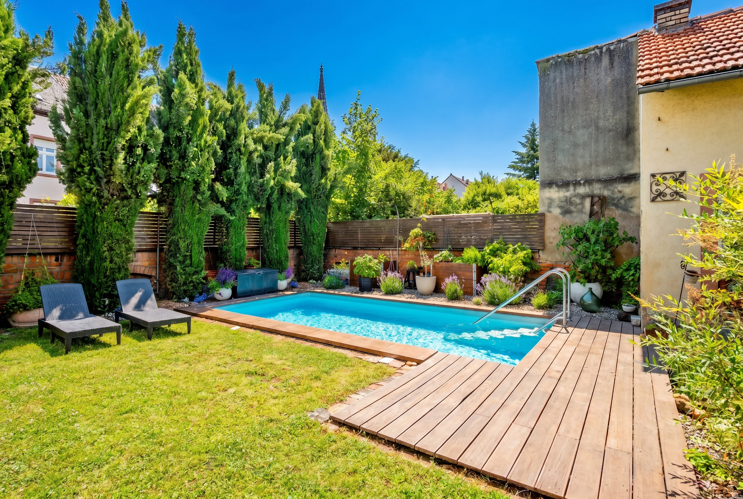 Historisches Ein- bis Zweifamilienhaus mit Gartenidylle und Pool – direkt in der Innenstadt!