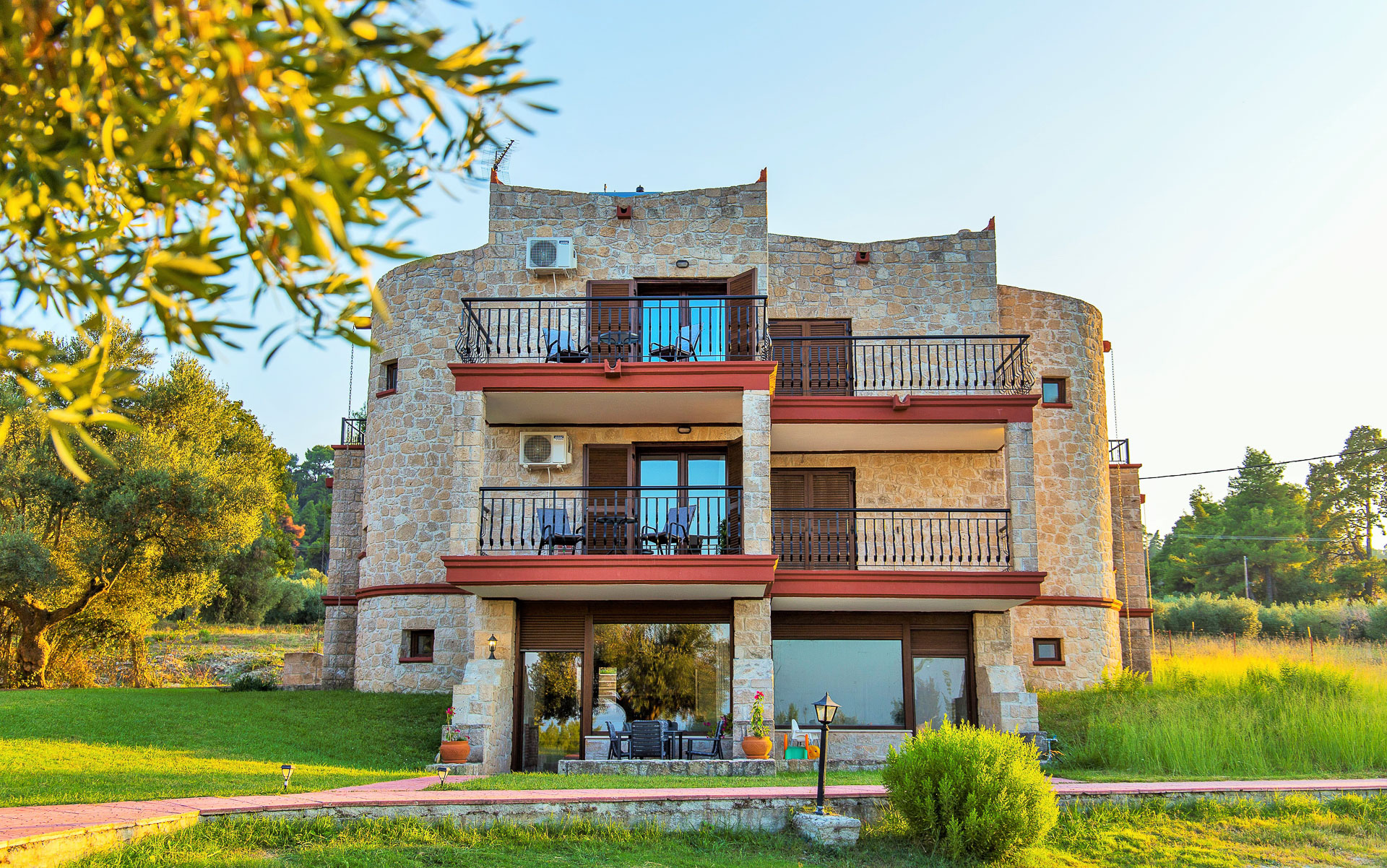 Unique stone villa with sea and pine forest view