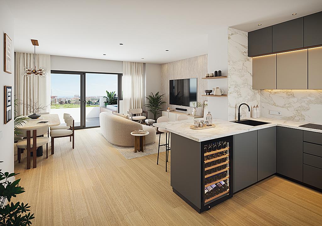 Wohnung im 6. Stock mit Blick auf die Stadt und das Meer