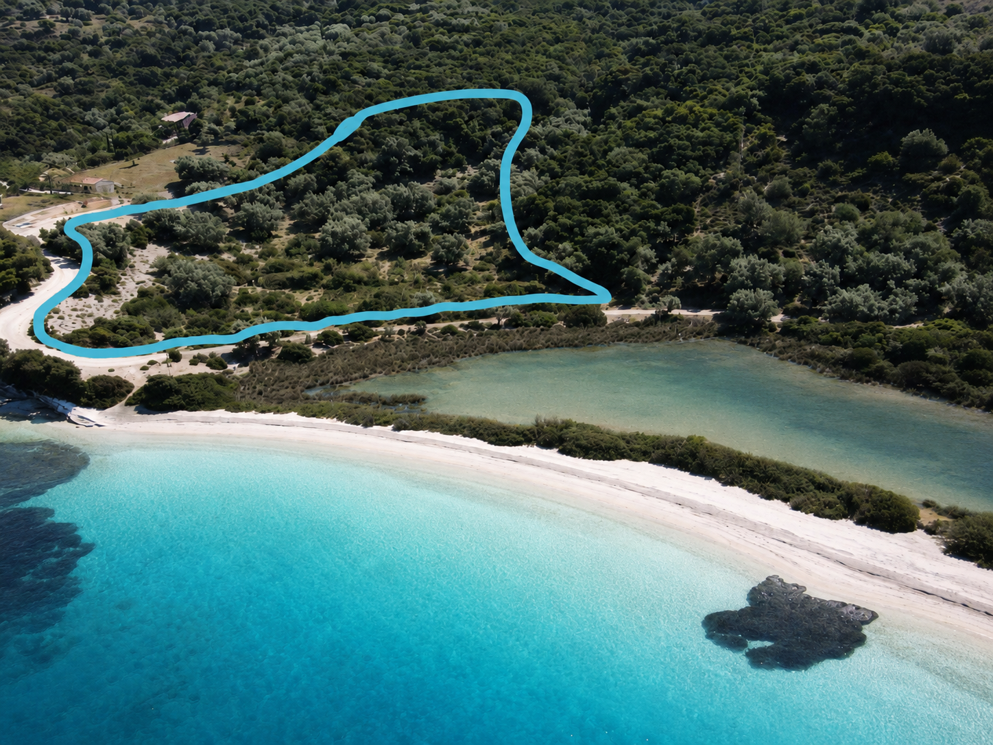 The Emerald Passage - Premium beachfront plot with valid building permit and private pontoon in Lefkada