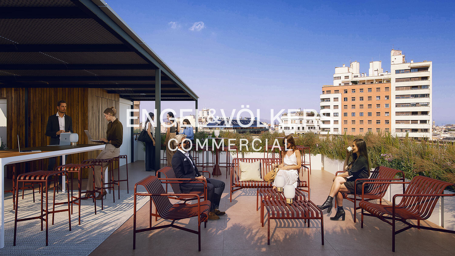 Oficina renovada con terraza comunitaria VIP junto a Plaza Catalunya