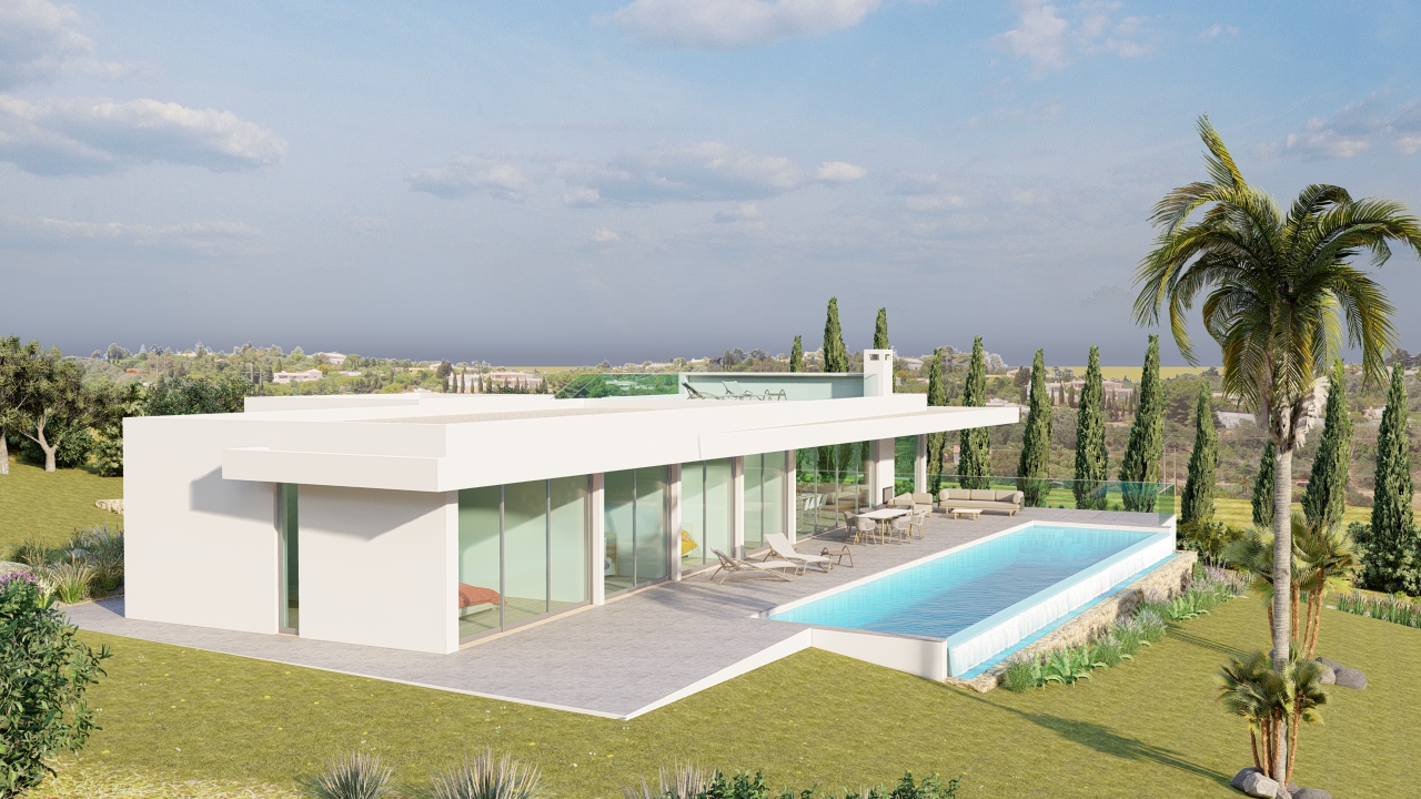 Moderne Luxusvilla mit Blick auf den Boavista-Golfplatz, Lagos
