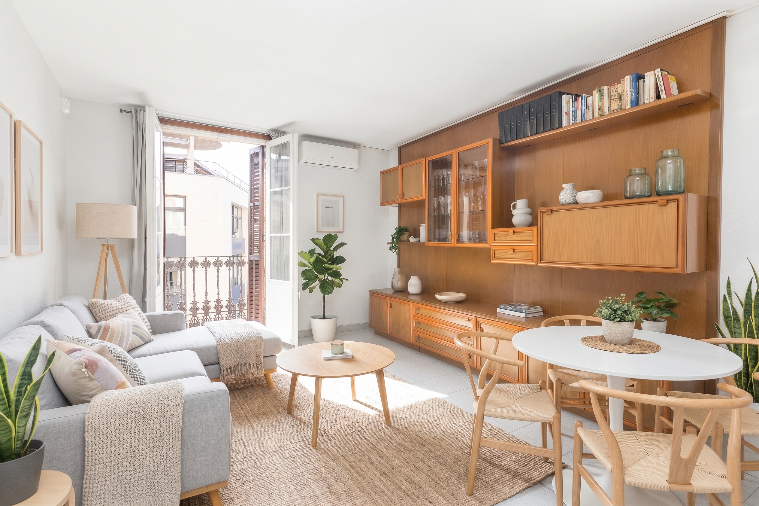 119 m² apartment with balcony, very bright and full of potential on Carrer dels Tallers, El Raval [AI-modified]