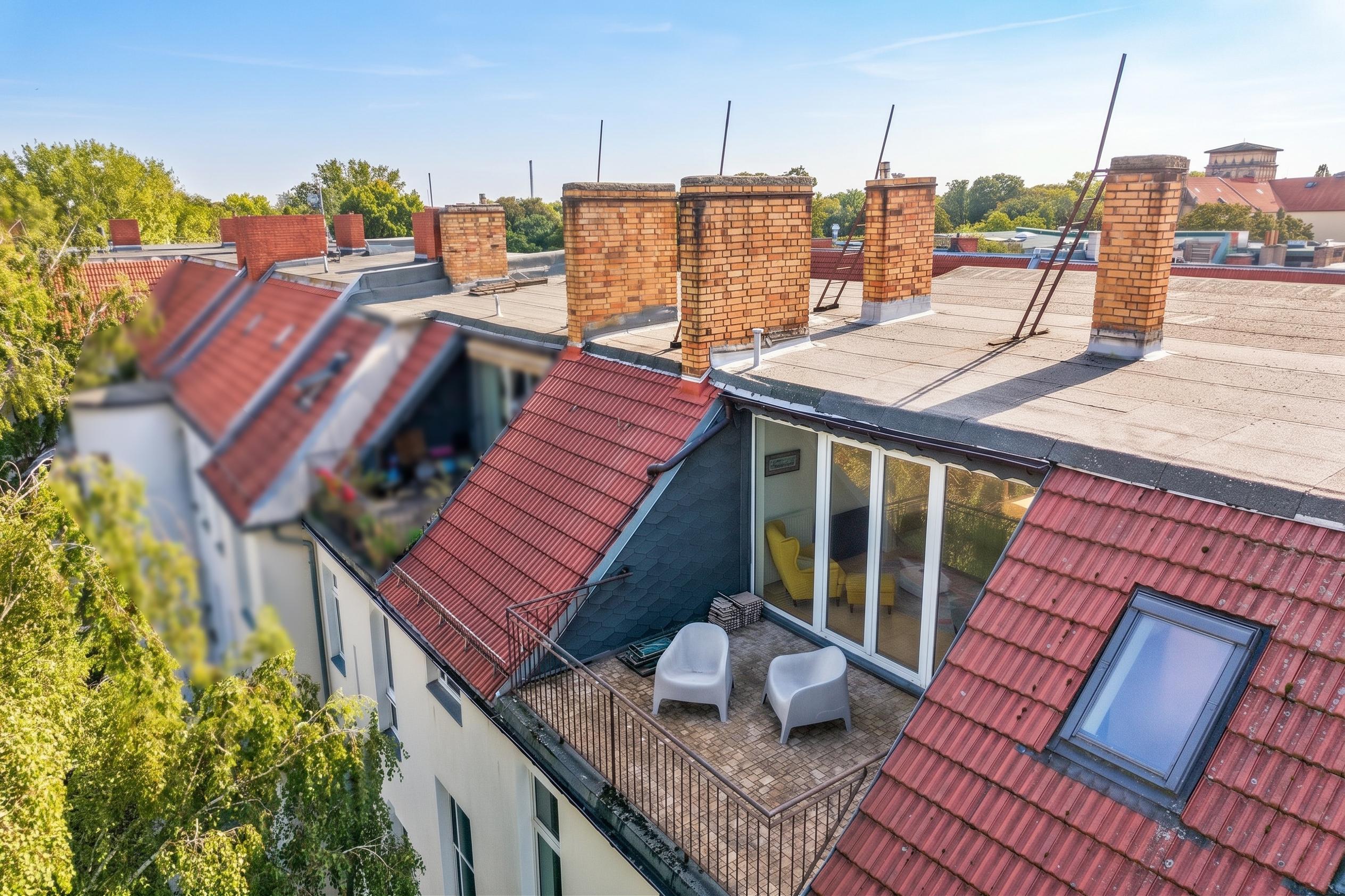 Über den Dächern Berlins – stilvolles Wohnen nahe Treptower Park! [KI-modifiziert]