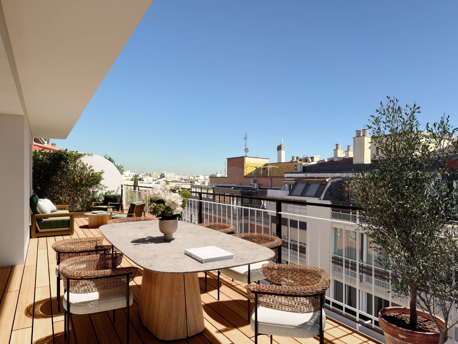 Premium penthouse with spectacular terrace on Don Ramón de la Cruz Street [AI-modified]