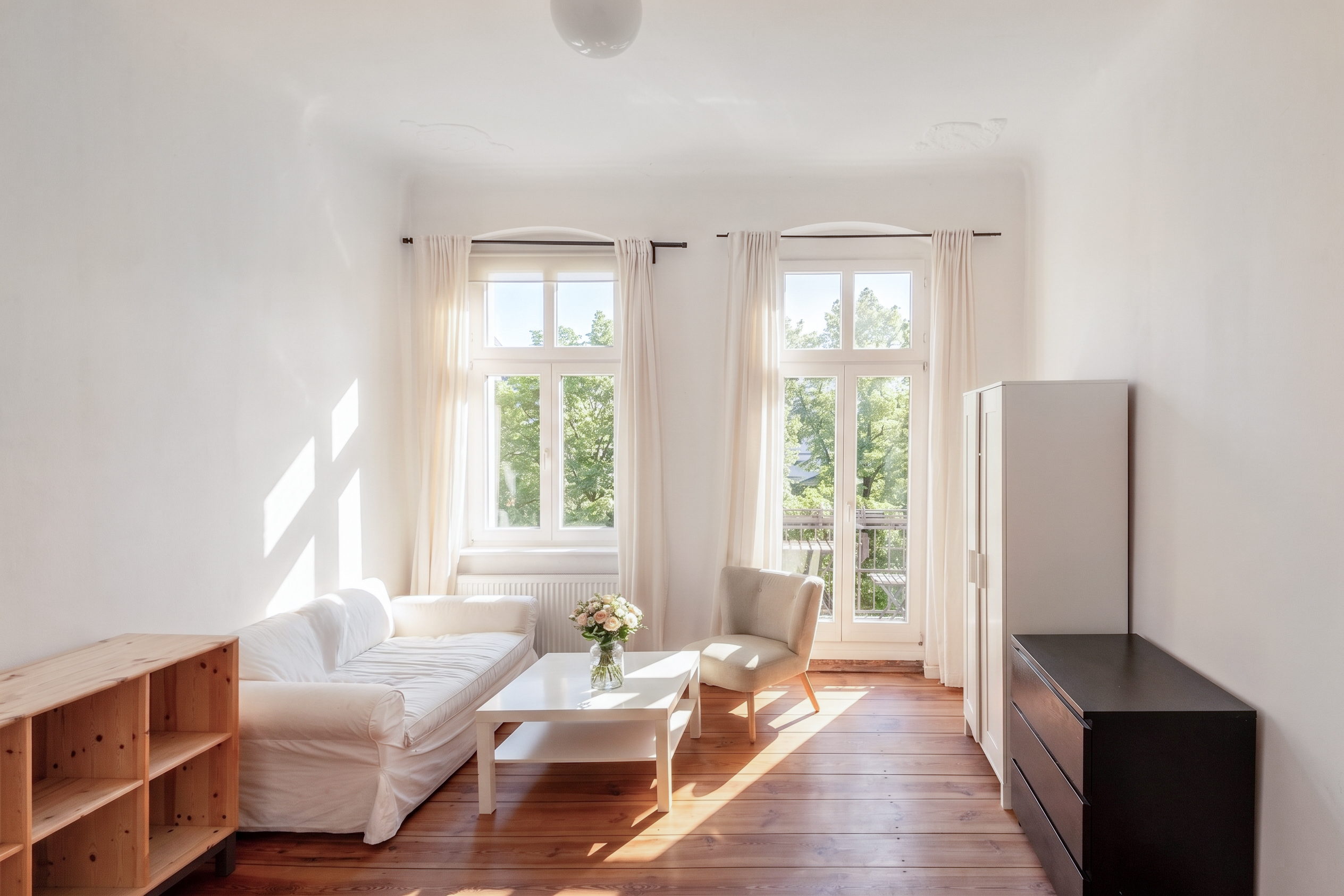 Bright studio apartment near Boxhagener Platz with balcony