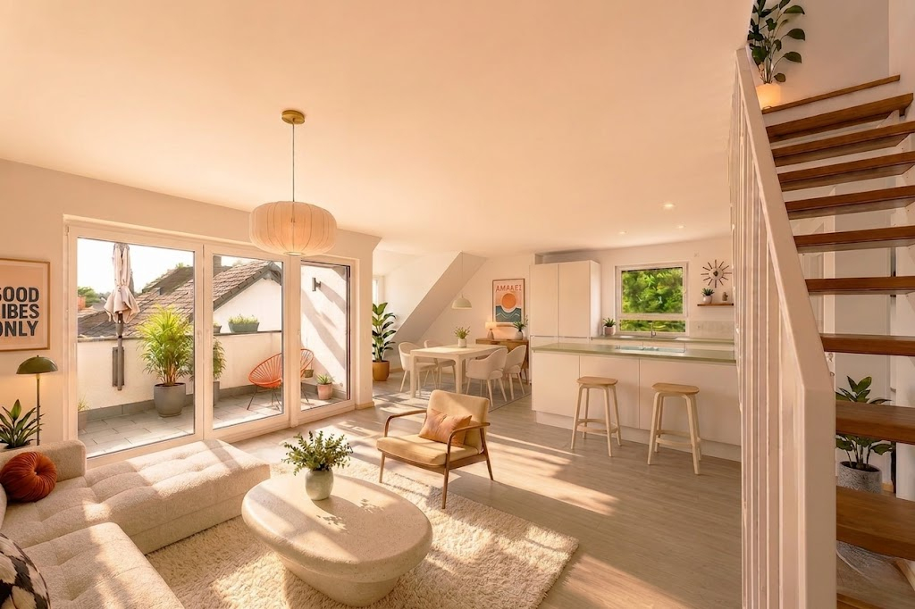 Exklusives Wohnen in Dreieich: Lichtdurchflutete Maisonette mit Südloggia und Blick ins Grüne