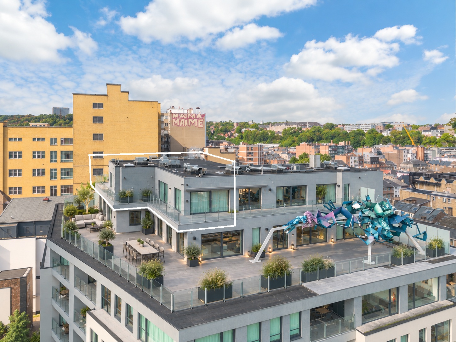 Penthouse au 7e étage en plein coeur de Liège