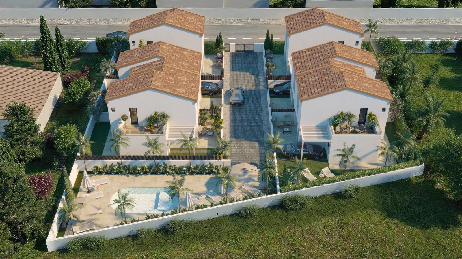 South-facing corner townhouse in Bigastro