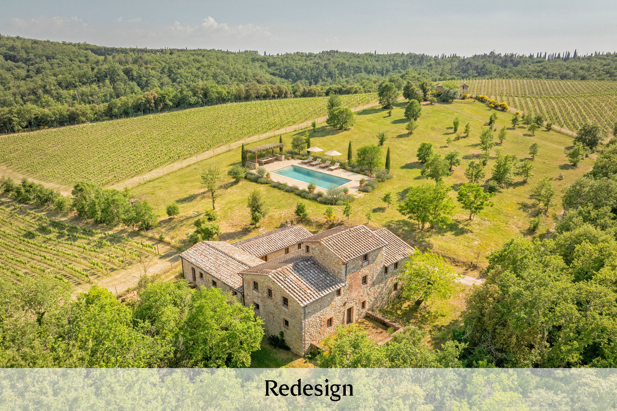 Stone farmhouse with dependence in the Tenuta di Villa Arceno [AI-modified]