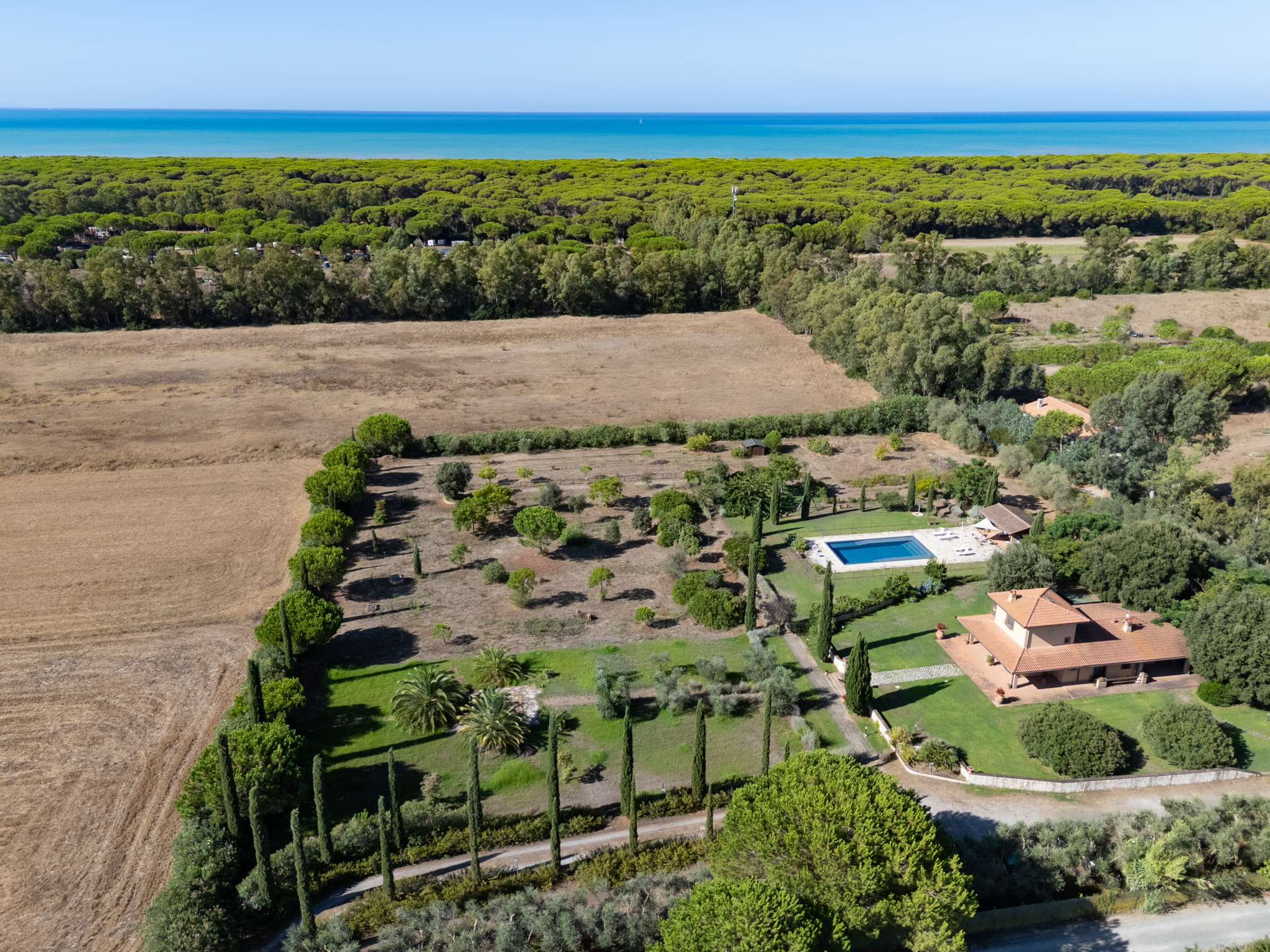 Villa with Pool and Fenced Grounds Steps from the Sea