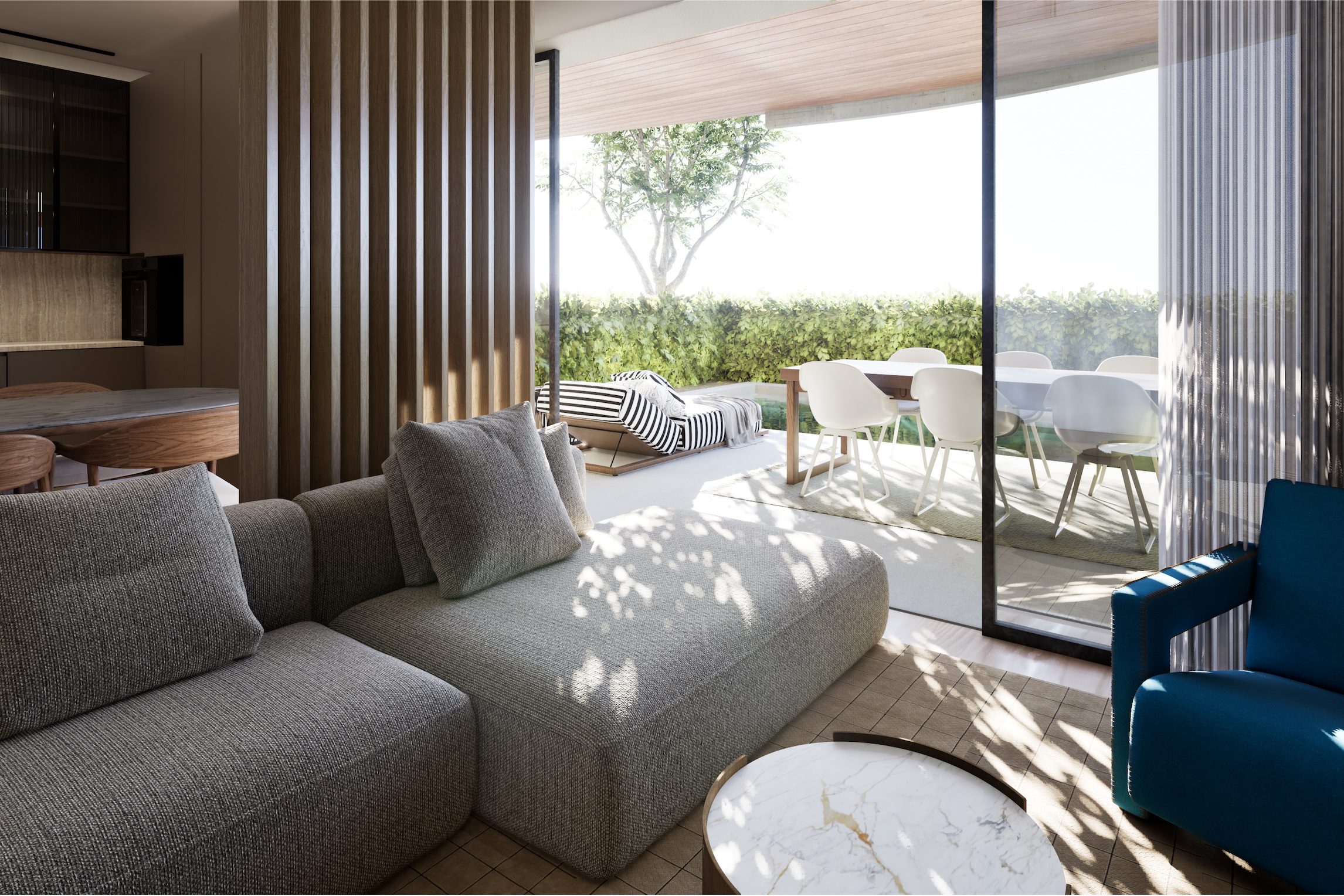 Exclusive ground-floor maisonette 192 s.q.m with private garden & pool in Glyfada Golf