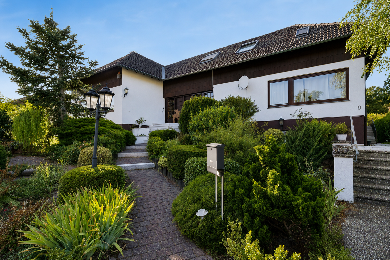Exceptional multigenerational property with four self-contained apartments, indoor pool & large plot [AI-modified]