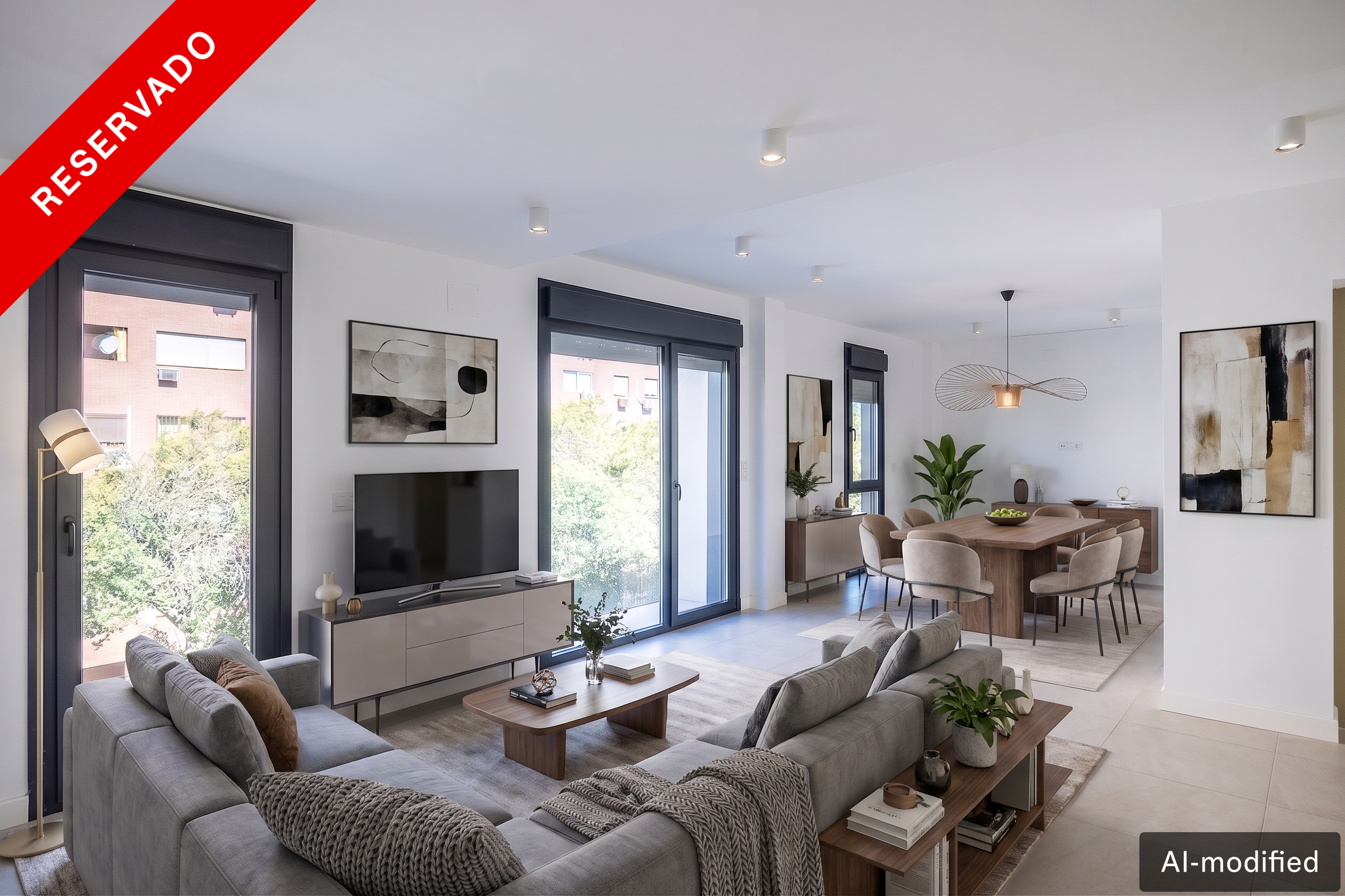 Discover Nervión, Seville: brand-new 133 m² apartment (2025) with 3 bedrooms, underground parking, elevator, pool, and west-facing balcony for private sunsets