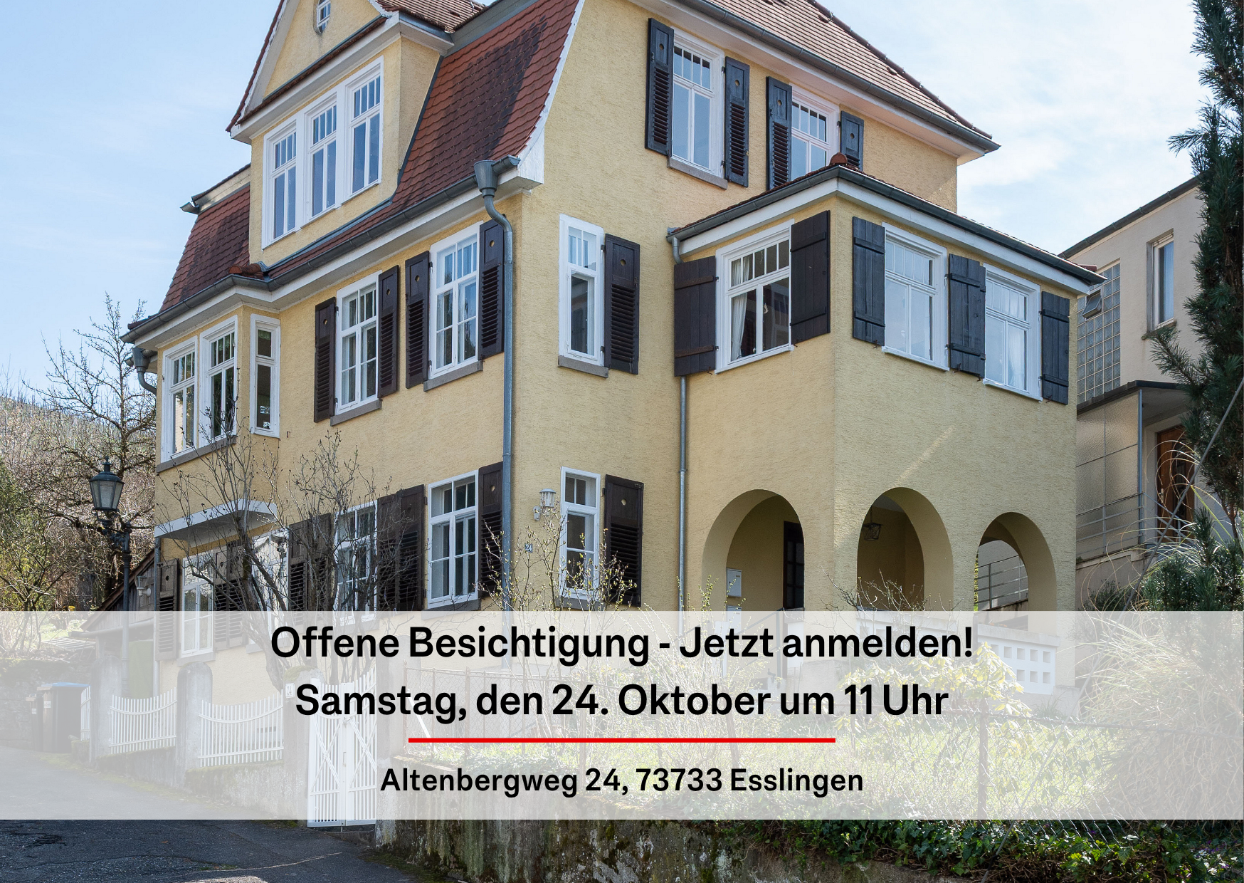 3,5 Zimmer-Wohnung in einer historischen Villa mit Aussicht