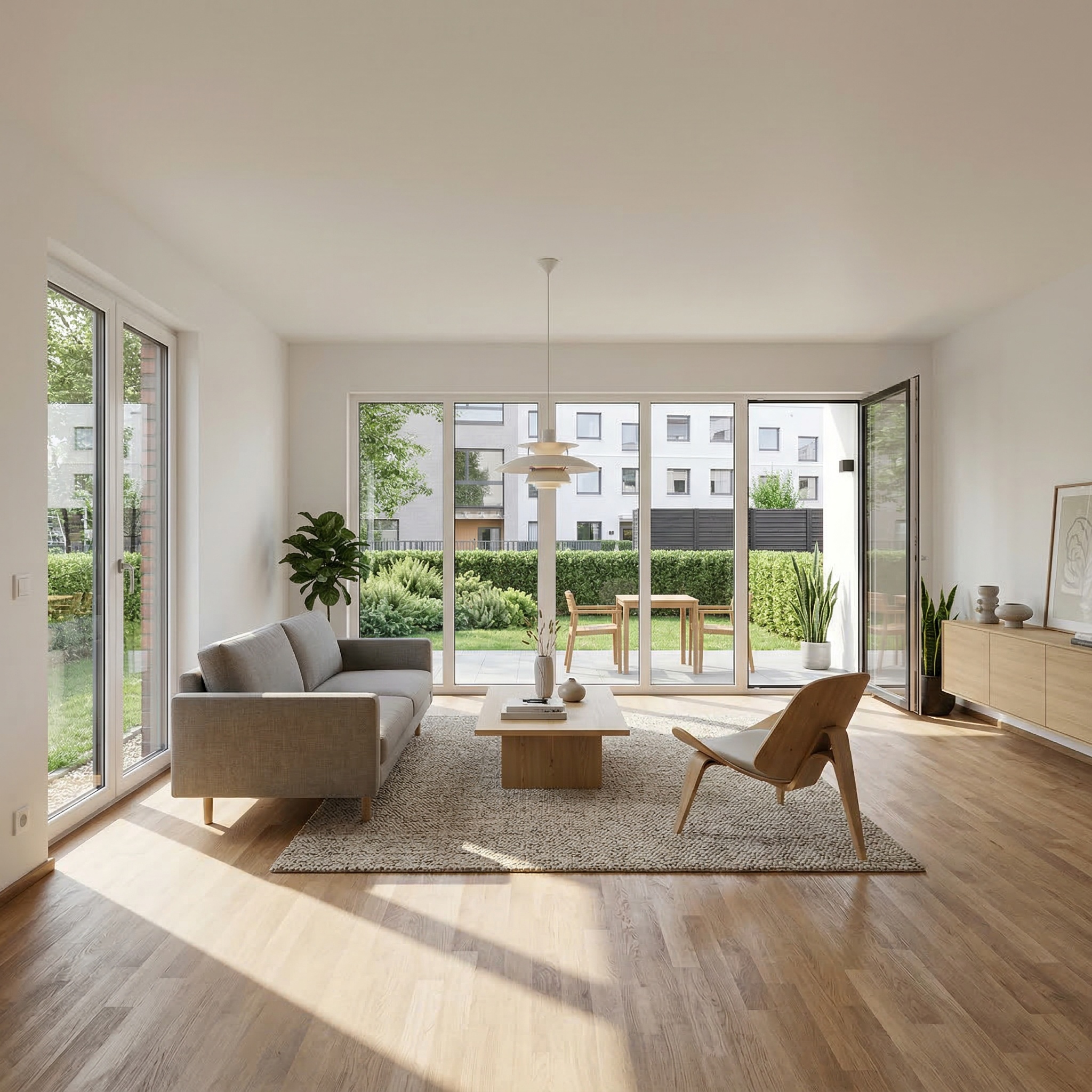 Haus im Haus - Neubau – Erstbezug: 4-Zimmer-Erdgeschosswohnung mit eigenem über 300 m² großem  Süd-West-Garten