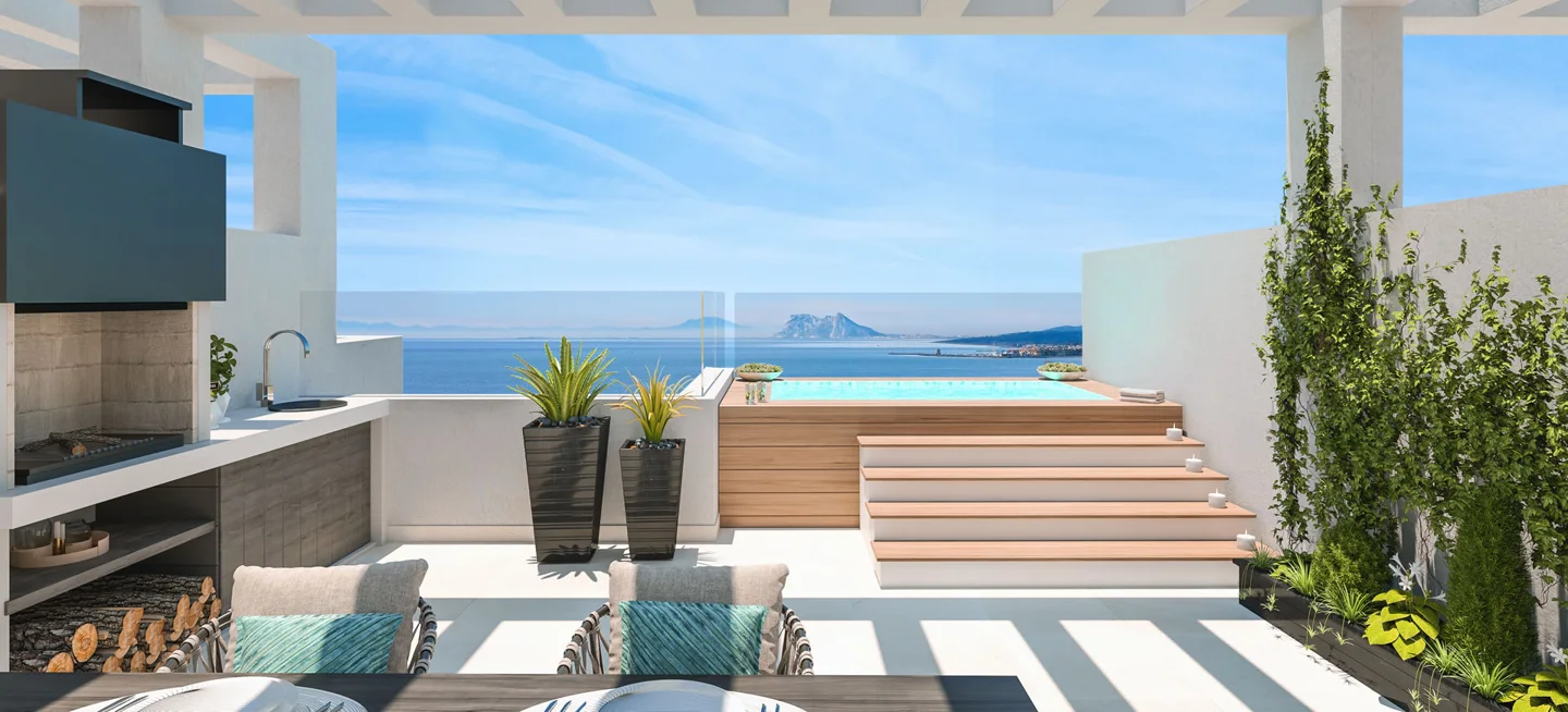 Casa moderna con vistas panorámicas al mar