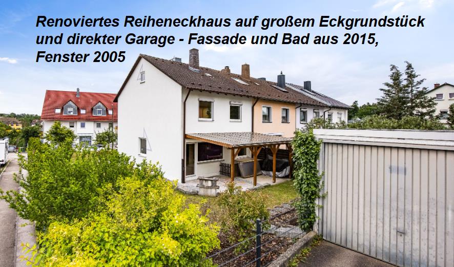 Teilrenoviertes Reiheneckhaus mit direktem Garagenzugang auf schönem Eckgrundstück in Roth