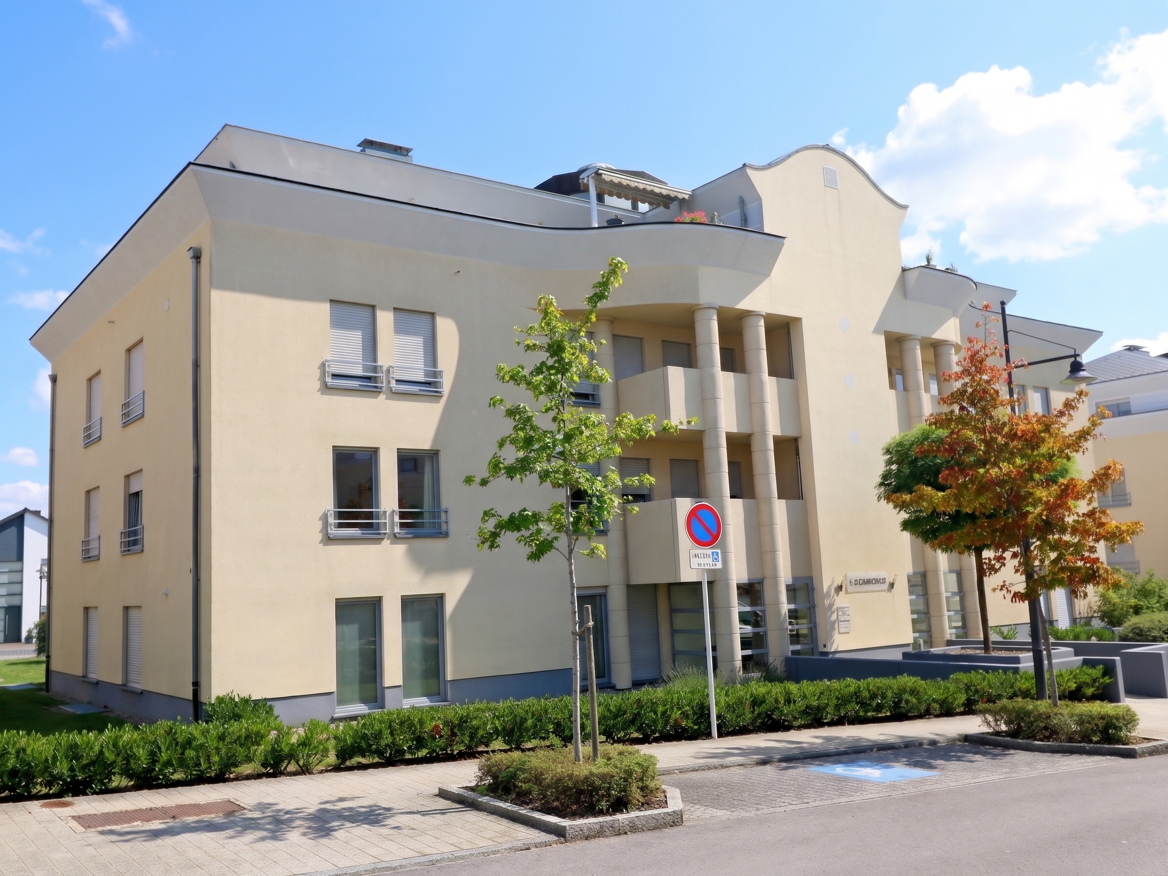 Bright furnished two-bedroom apartment with balcony, cellar and indoor parking space in Strassen [AI-modified]