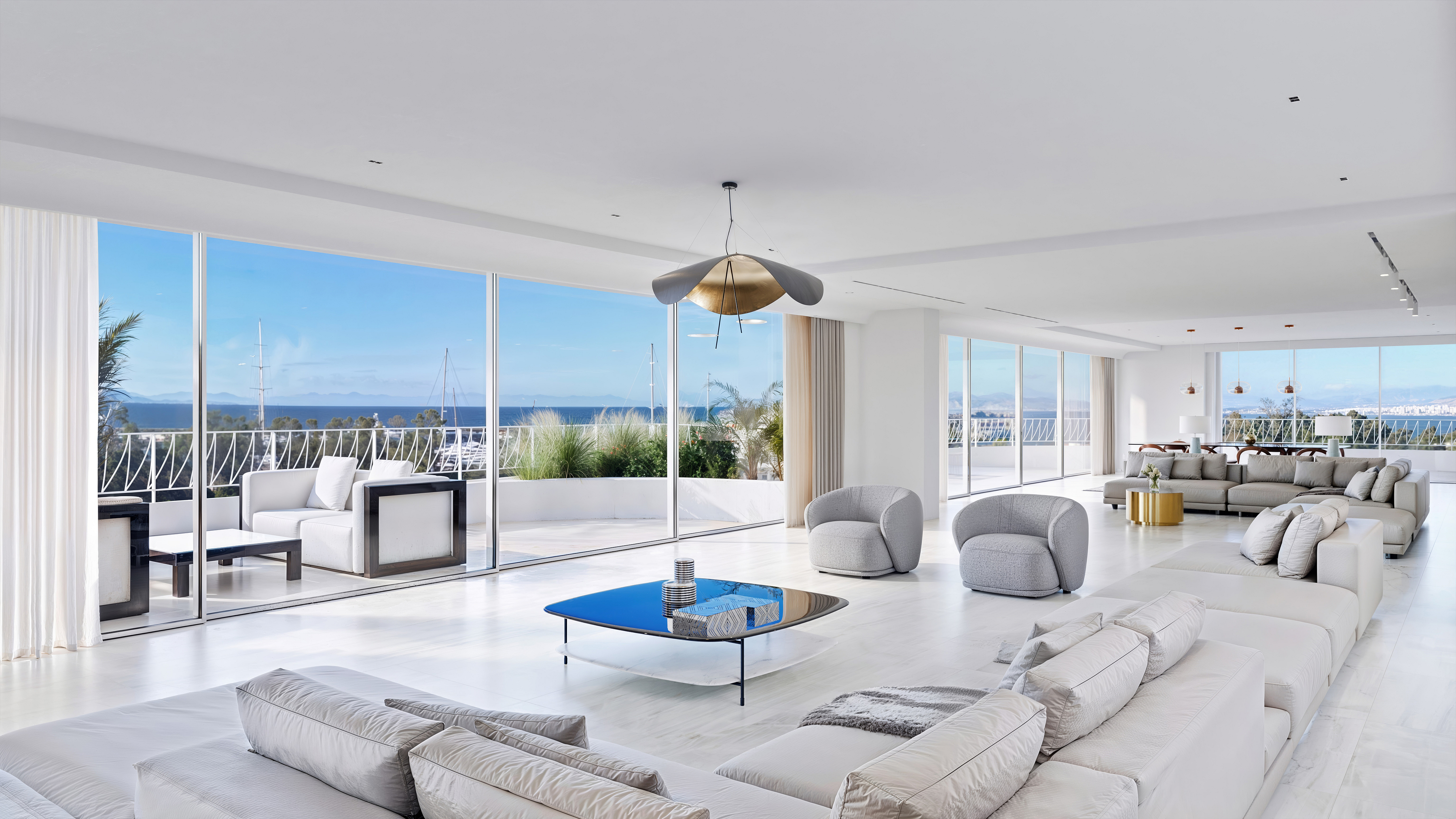 Penthouse villa with private roof garden and sea views