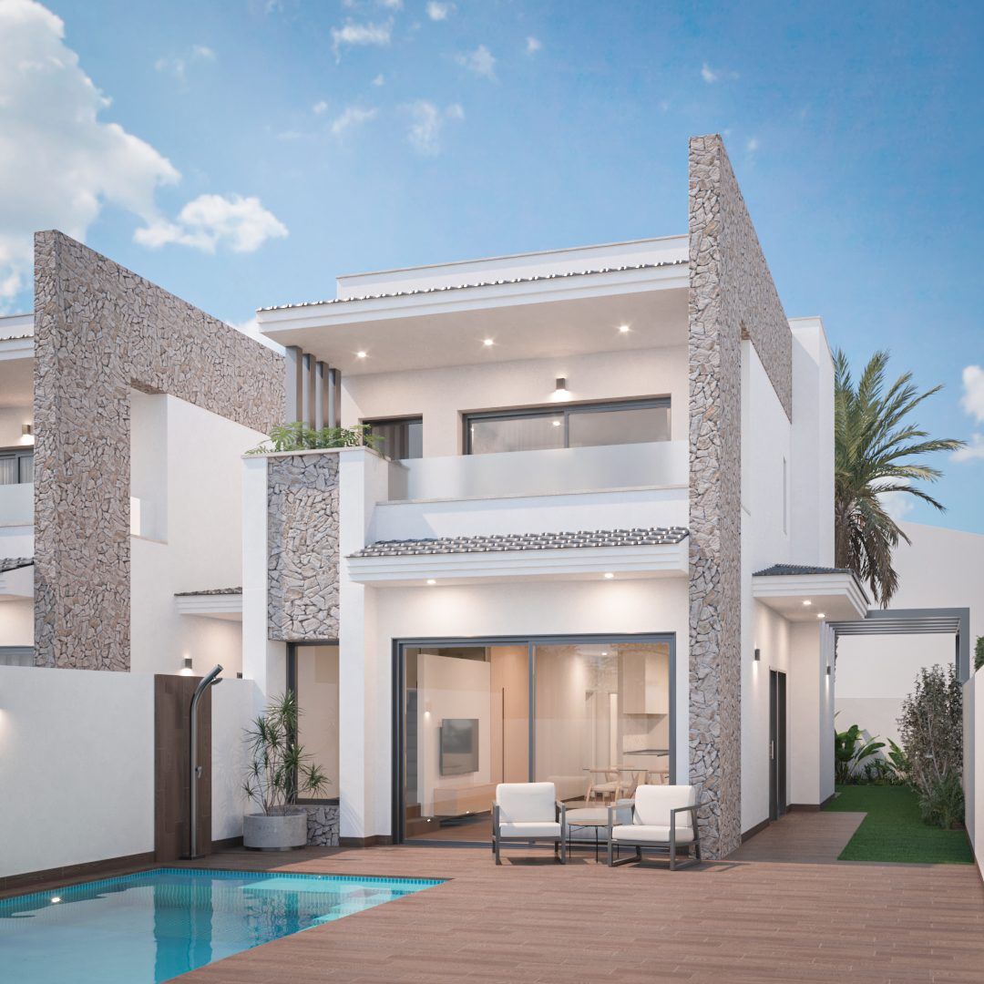 Chalets de obra nueva con piscina y aparcamiento en S. Pedro del Pinatar