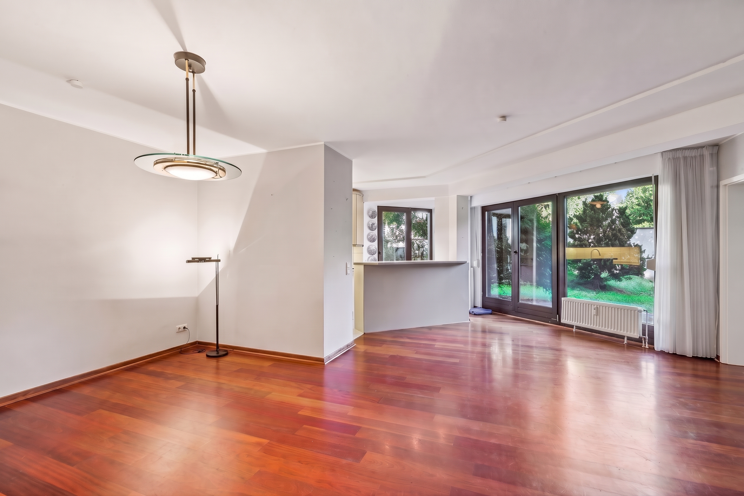 Stylish 3-room apartment with private garden in Bilk [AI-modified]