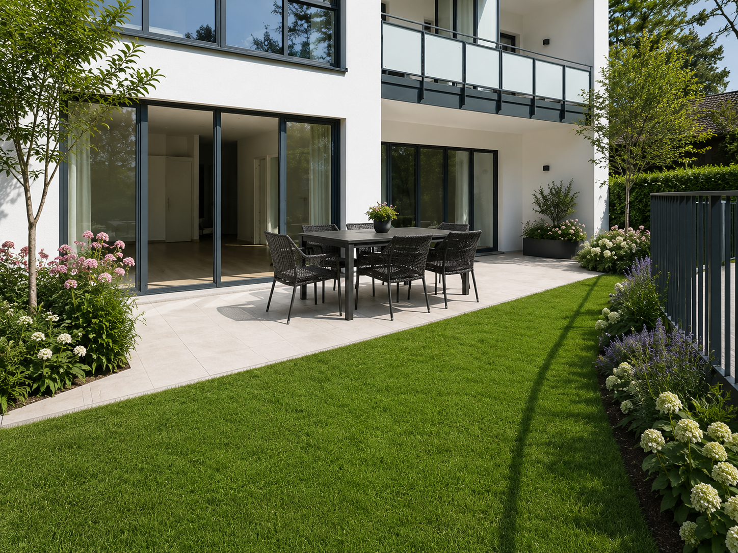 Haus im Haus - Neubau – Erstbezug: 4-Zimmer-Erdgeschosswohnung mit eigenem über 300 m² großem  Süd-West-Garten