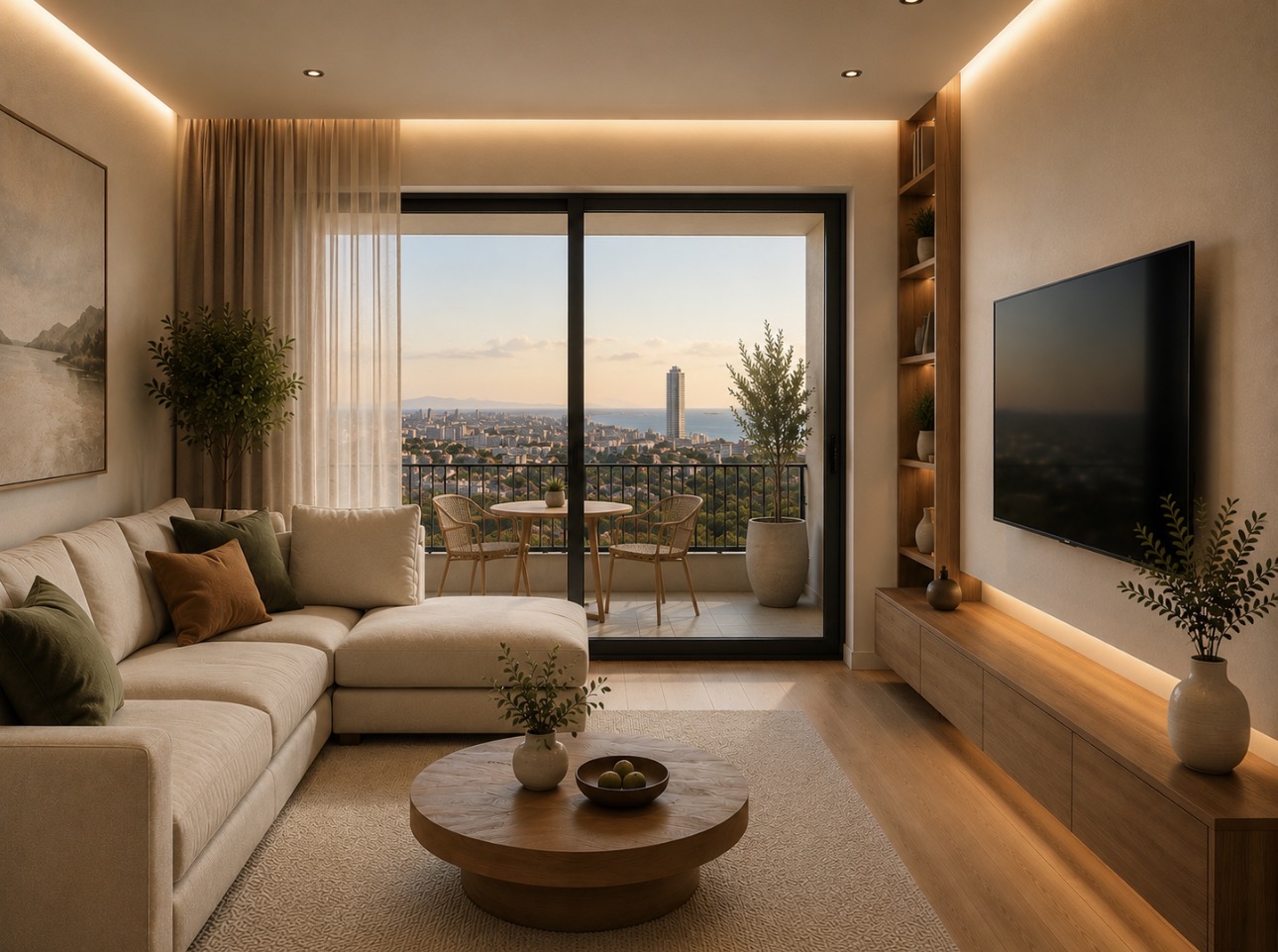 Newly built 4th floor apartment with sea views