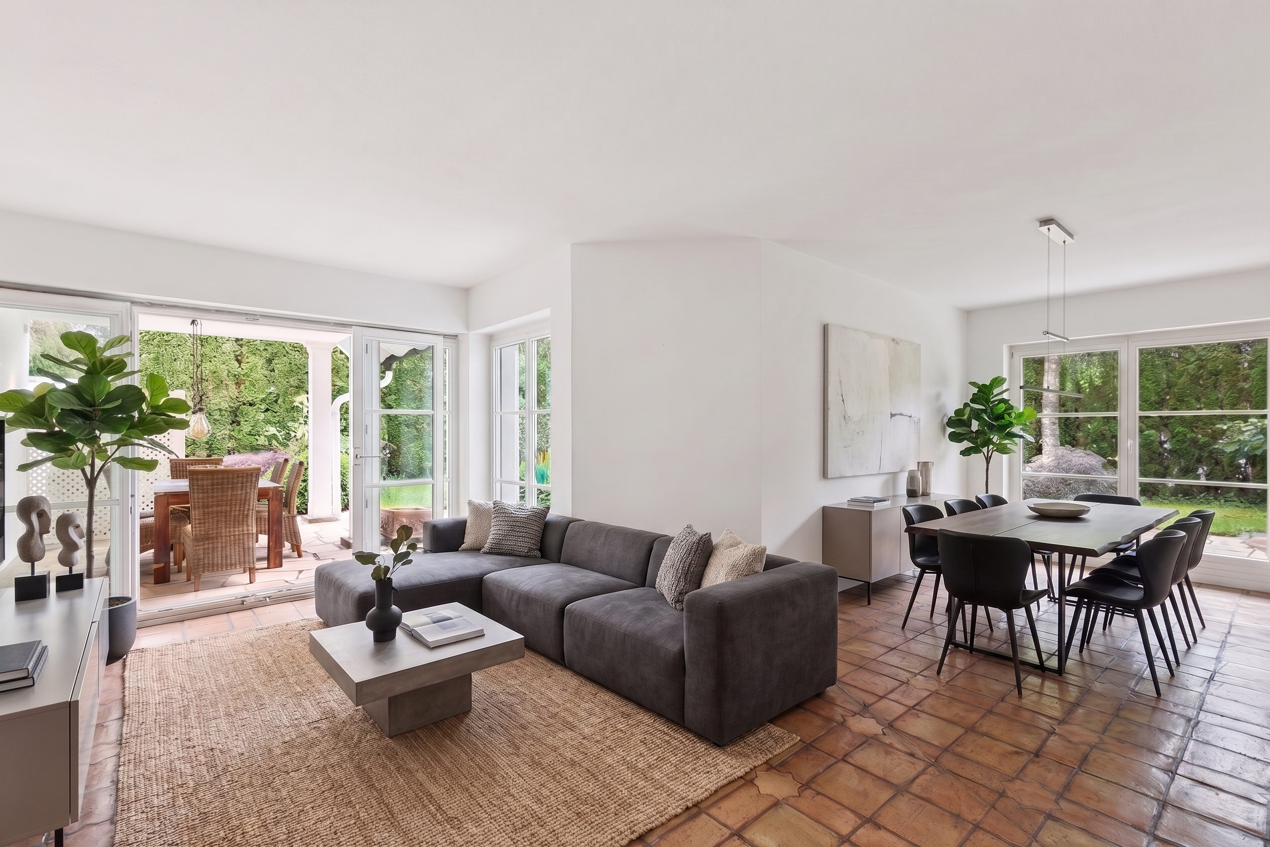 Stylish living in Grünwald – well-kept semi-detached house with conservatory, large garden and modern energy technology [AI-modified]