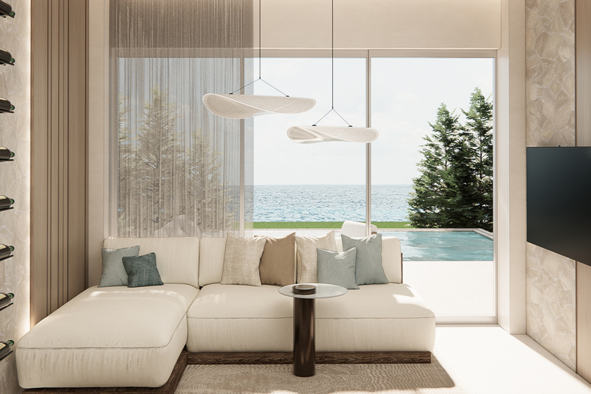 First line luxury villa under construction in Kriopigi