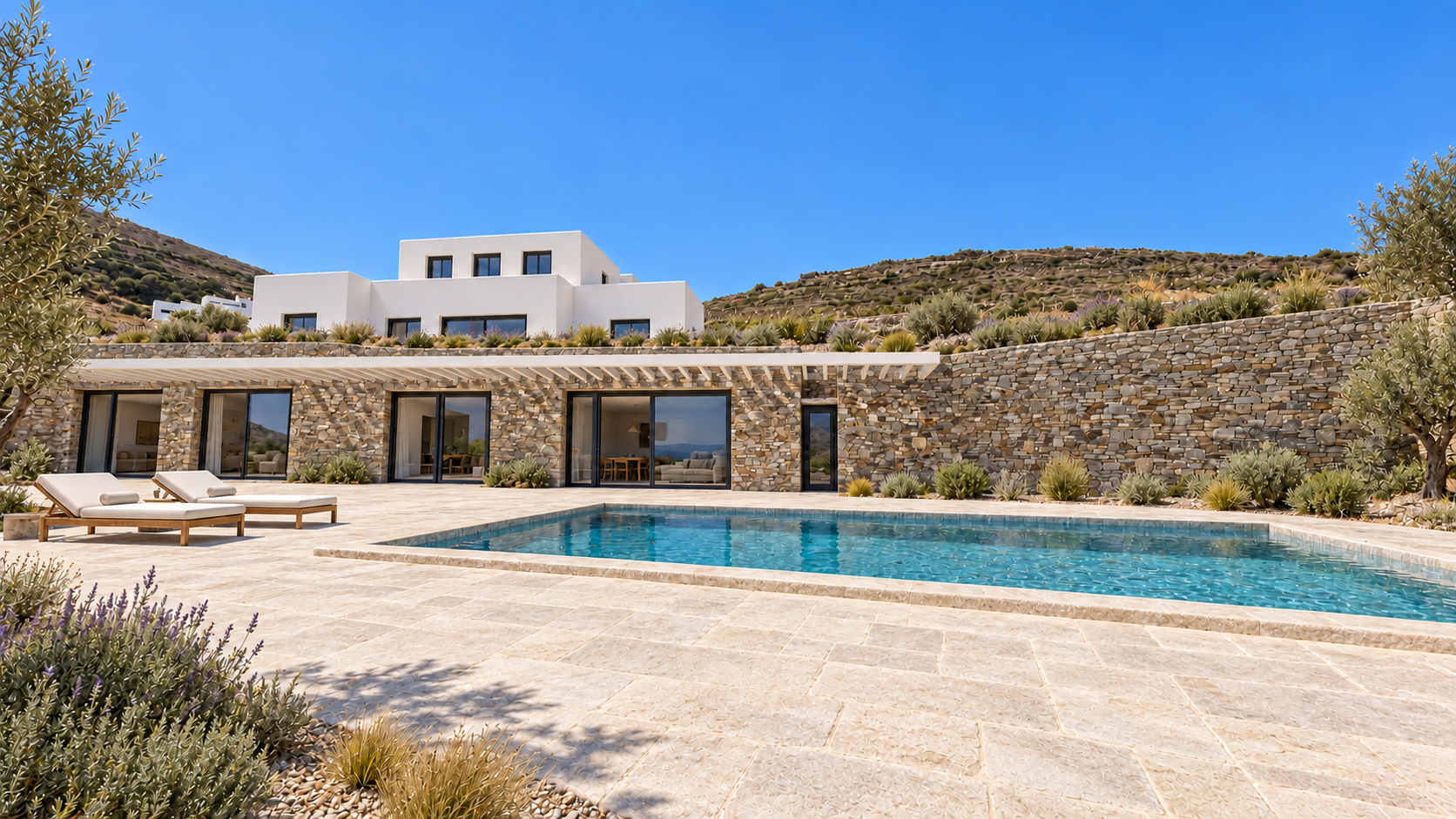 Exceptional cave house with pool and sea views in Dasos, Paros