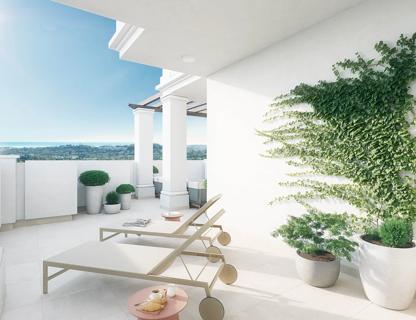Wohnung in Nueva Andalucía mit Meerblick in einem Neubauprojekt