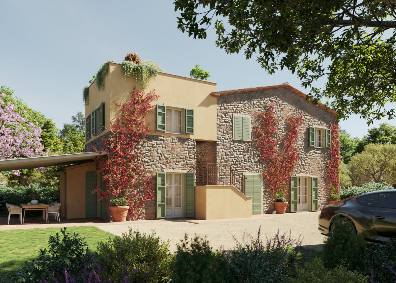 A Tuscan dream on Via Bolgherese: Luxury retreat surrounded by nature, charm, and absolute comfort [AI-modified]