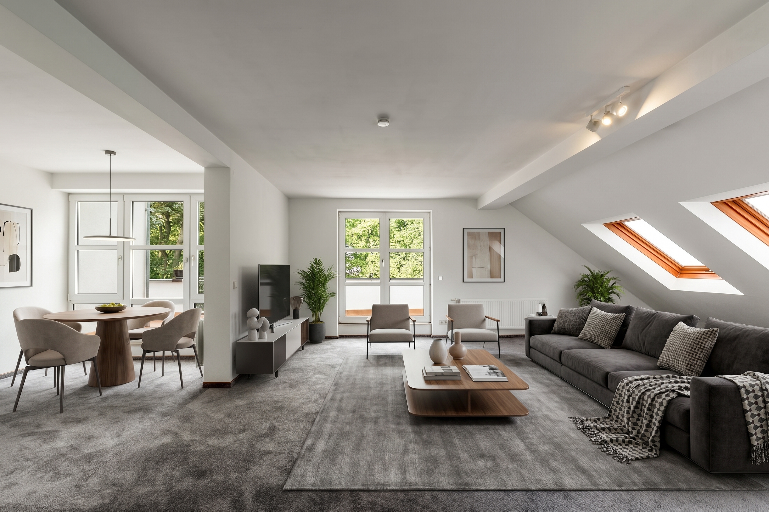 Wohnen am Roseneck: Lichtdurchflutete 3,5-Zimmer-Wohnung mit 2 Terrassen [AI-modified]