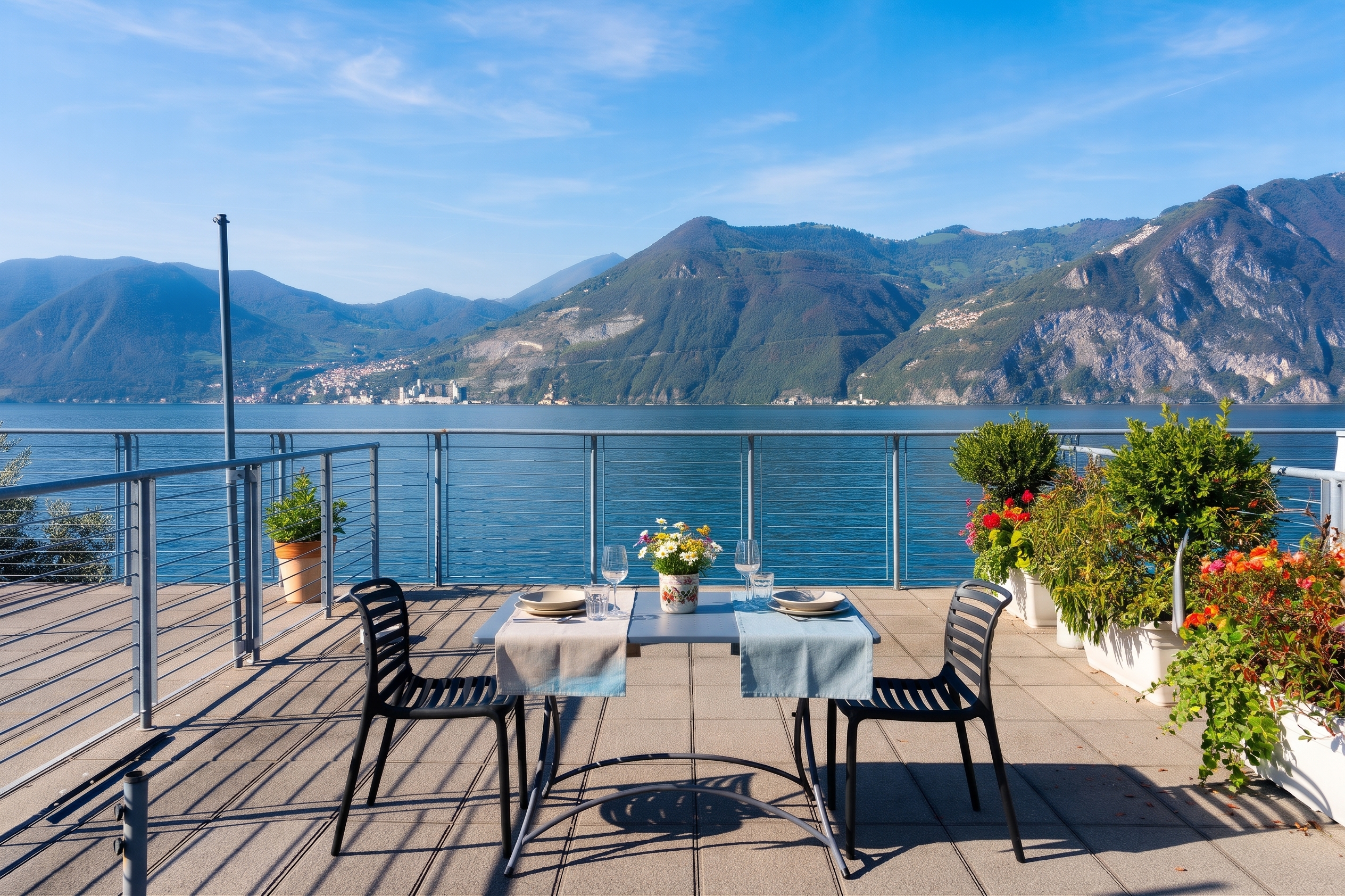 Exclusive open-plan space with private sun terrace in Marone [AI-modified]