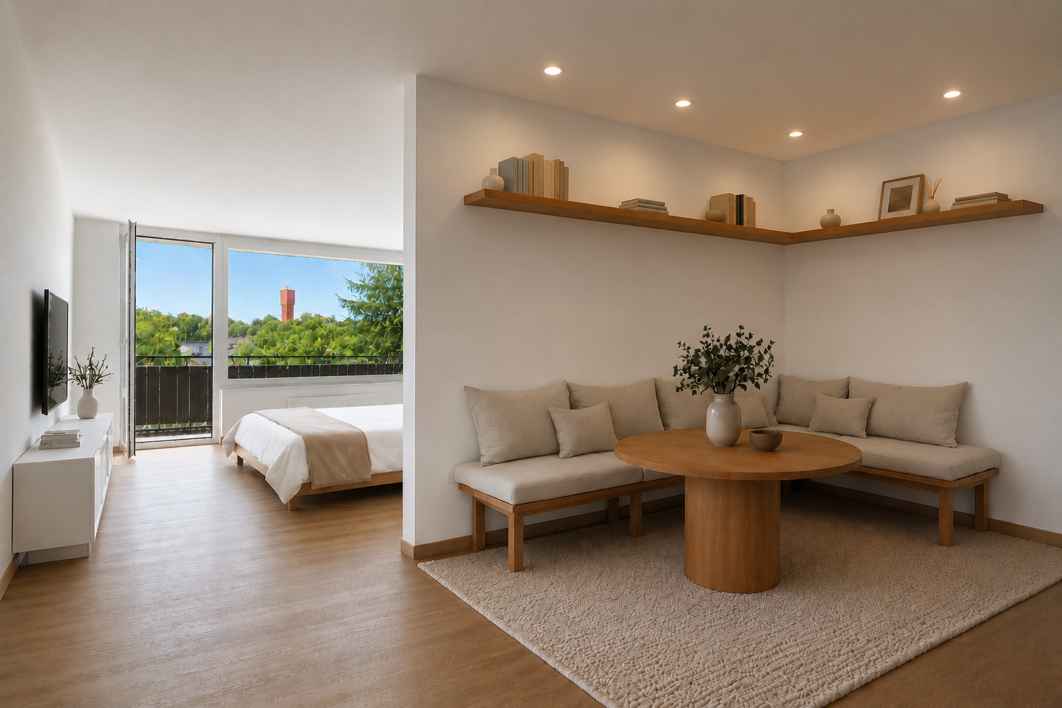 Bright city apartment with southwest balcony & underground parking space