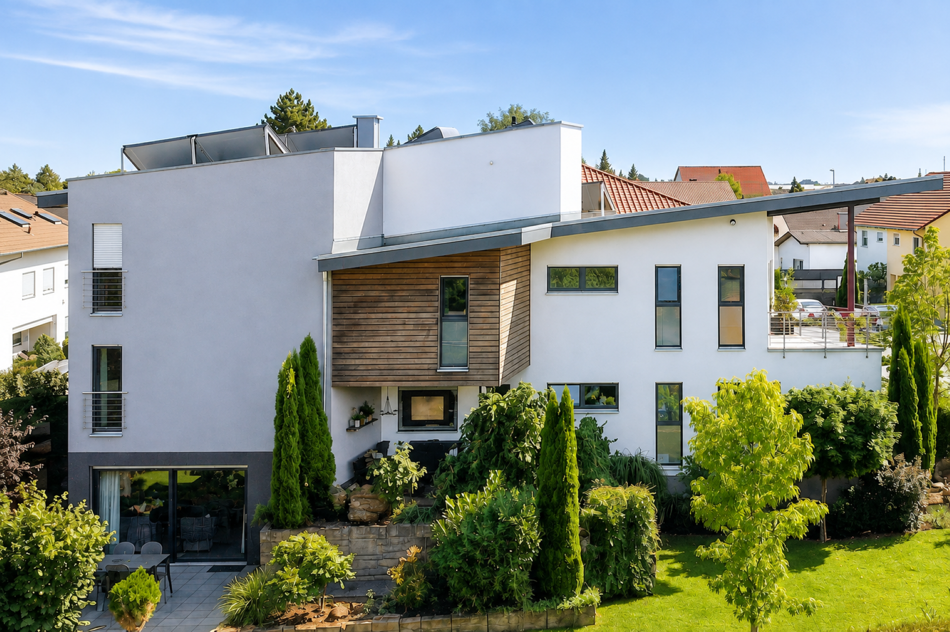 Außergewöhnliche Architektur mit viel Platz in begehrter Feldrandlage