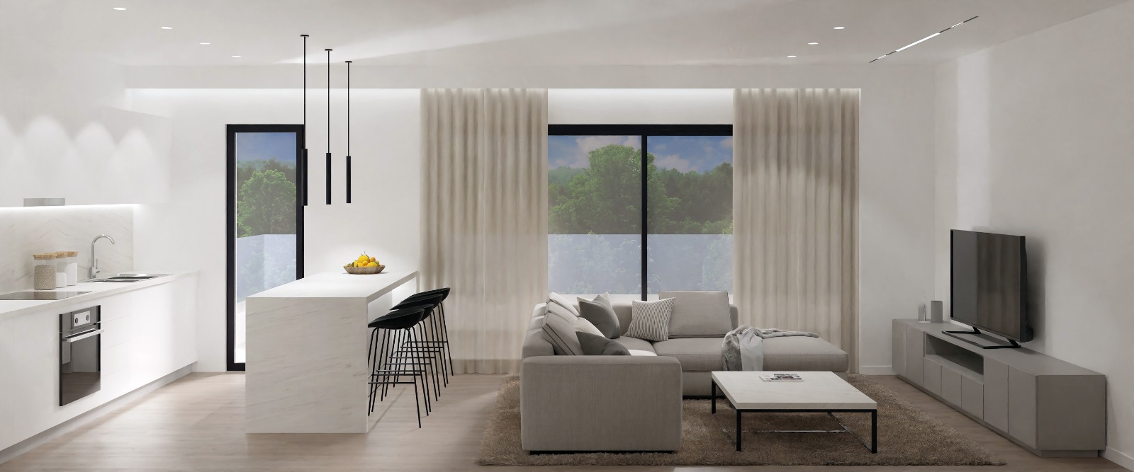 Newly built 120 sq.m. 3rd-floor apartment with parking