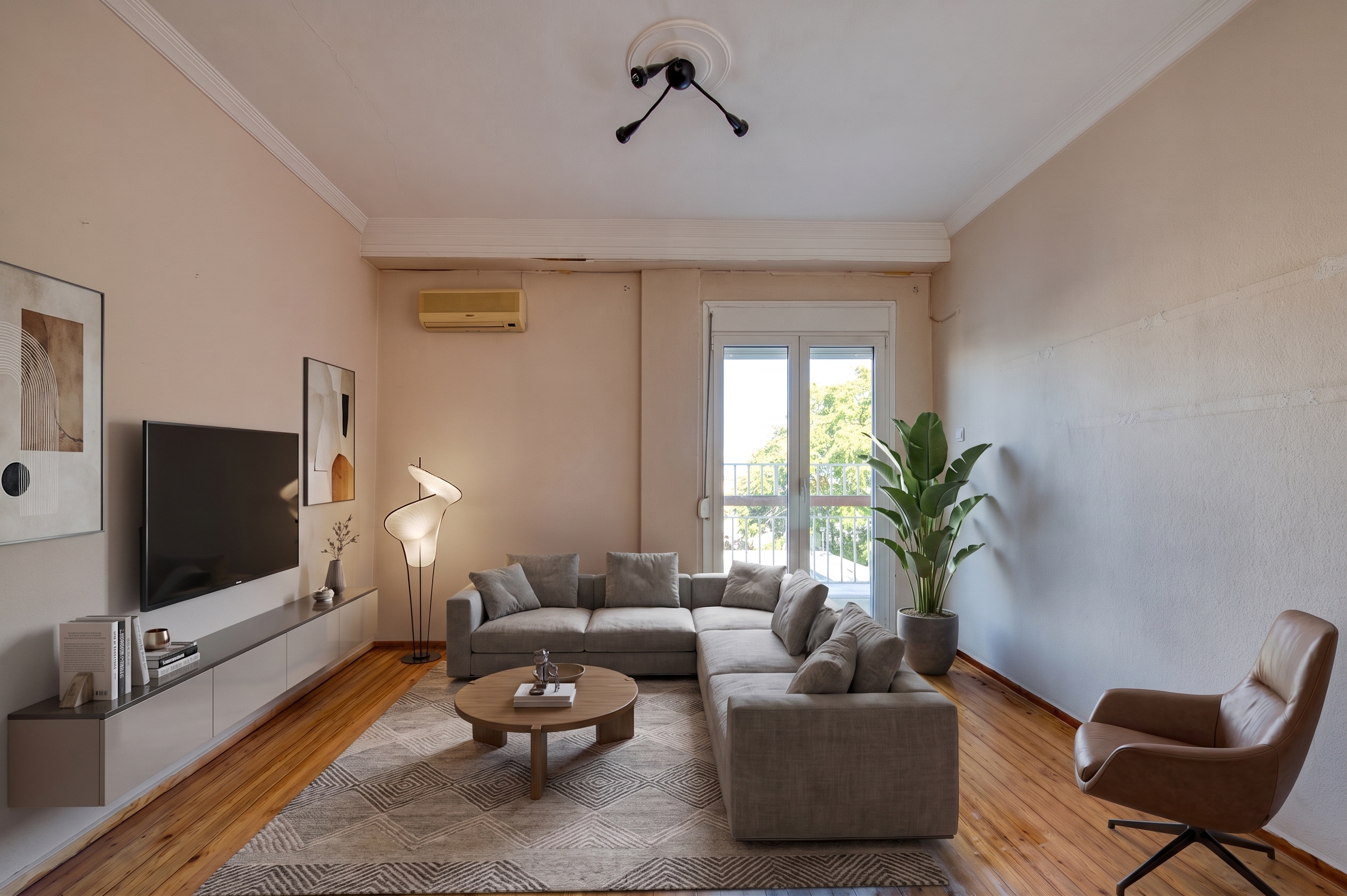 Bright 2-bedroom apartment in Sykies [AI-modified]