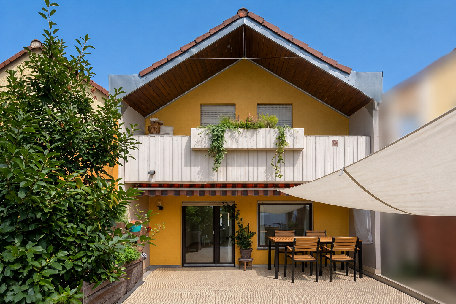 Gemütliches Reihenhaus mit West-Balkon  und Garten – Perfekt für die ganze Familie [AI-modified]