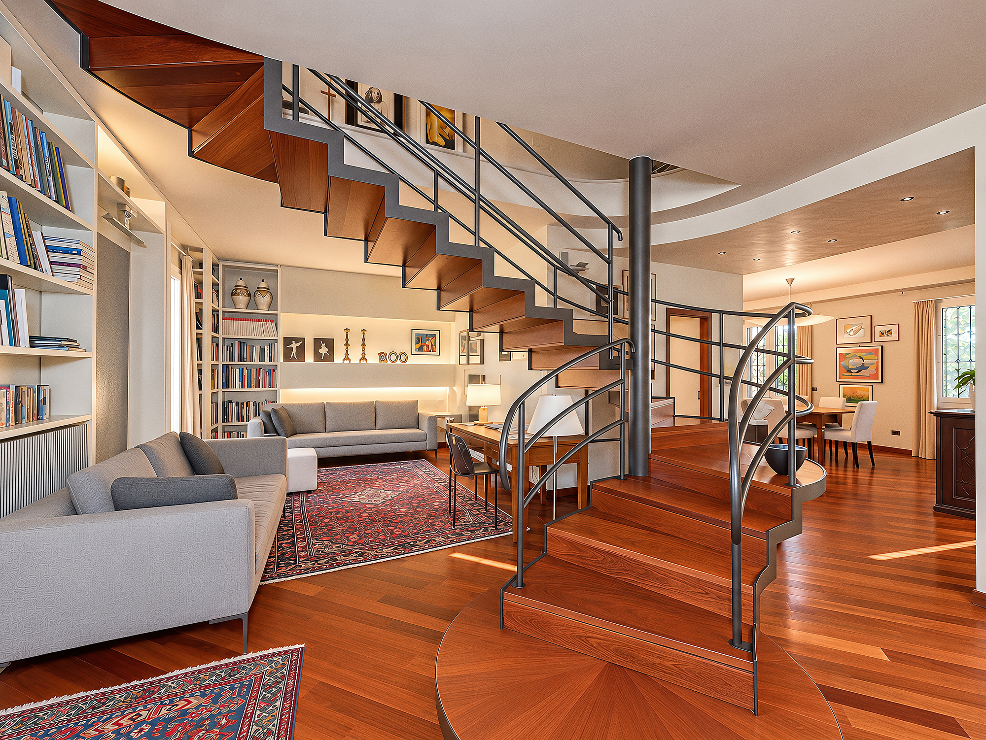 Two-level apartment, where space and design come together
