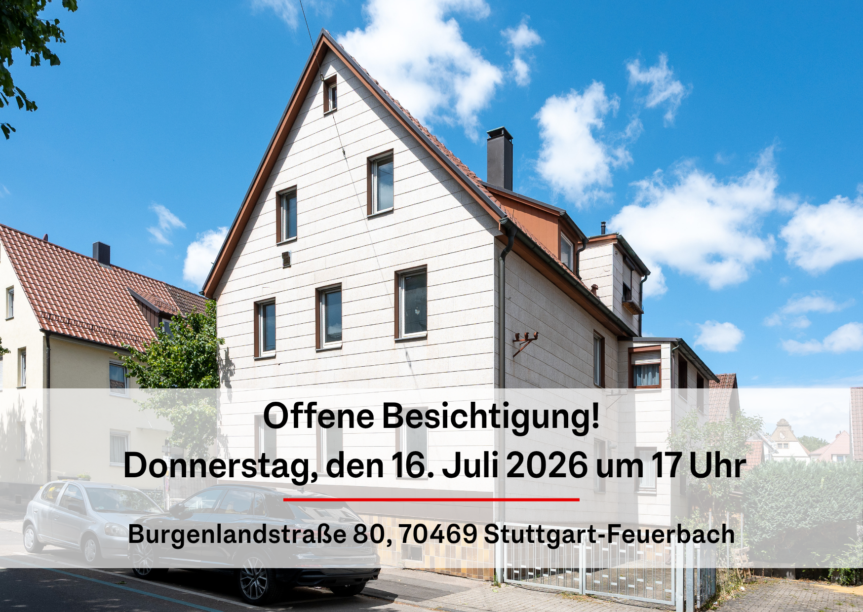 Offene Besichtigung am 16.07.2026 um 17 Uhr - Renovierungsbedürftige Doppelhaushälfte mit Potenzial in Stuttgart-Feuerbach