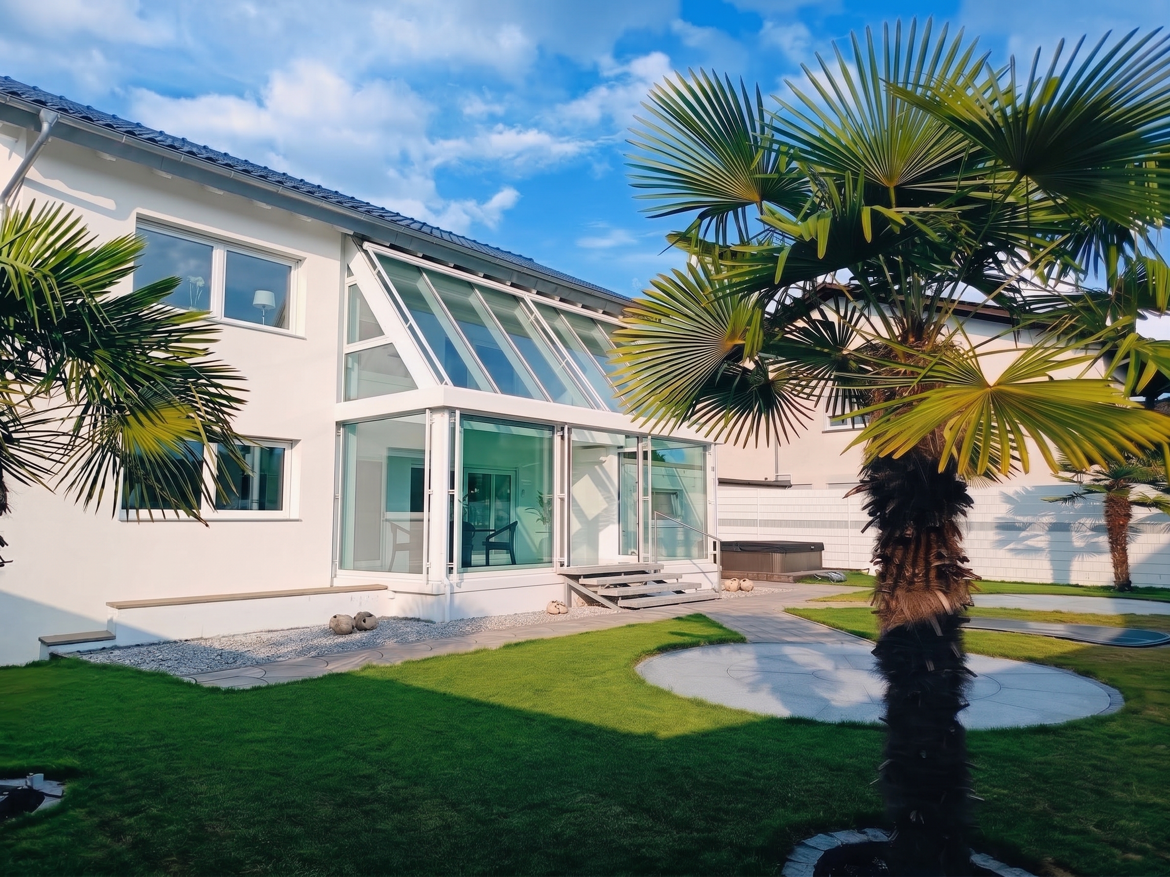 Exklusives, modernisiertes Refugium mit Garten und Whirlpool – stilvoll und ruhig wohnen [AI-modified]