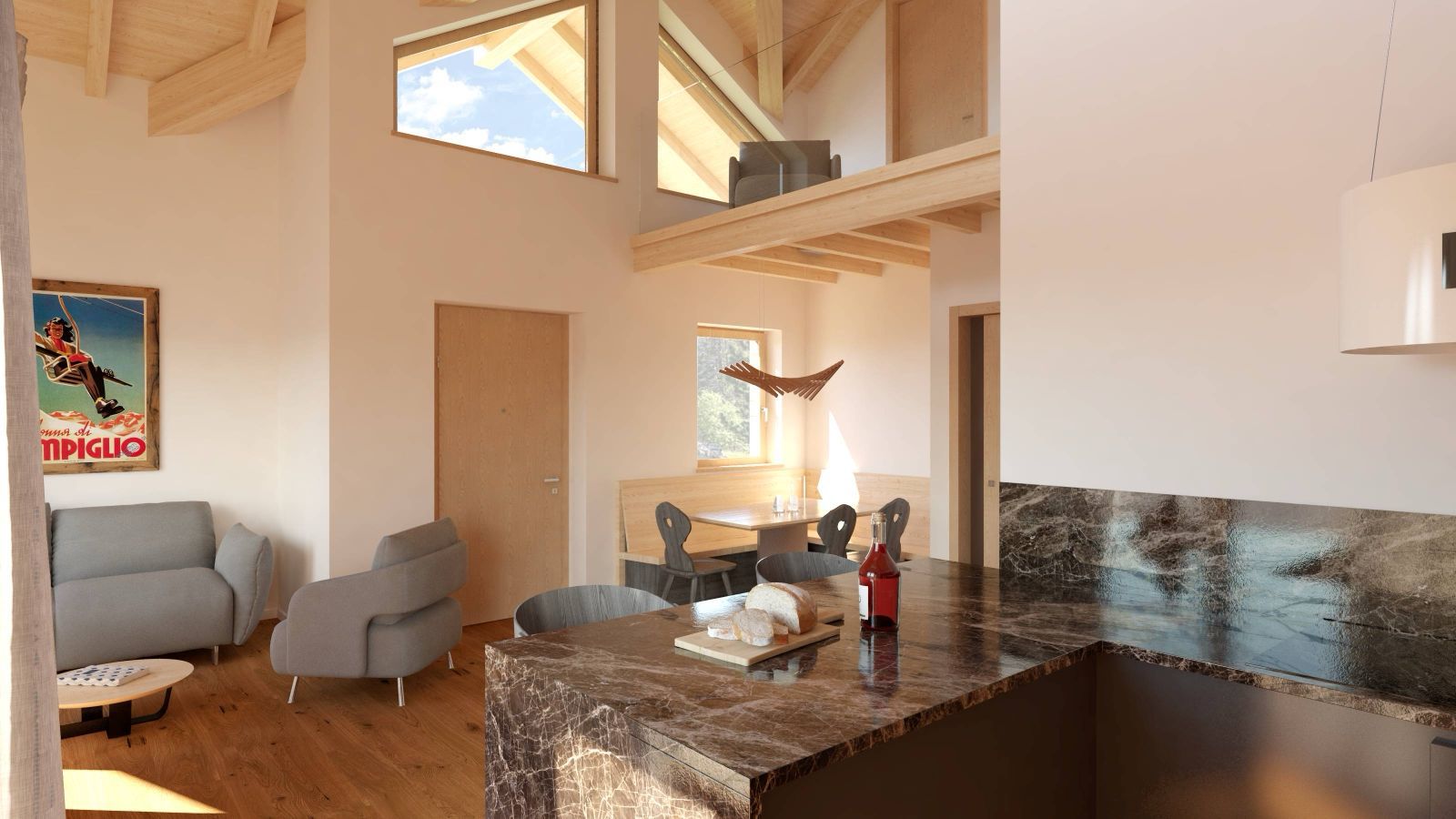 Exclusive two-level apartment on the Zeledria slope with Grostè view