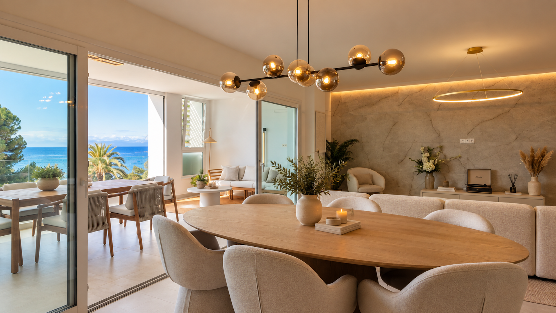 Moderne 4-Zimmer-Wohnung mit Panoramablick auf das Meer in Rio Real, Marbella