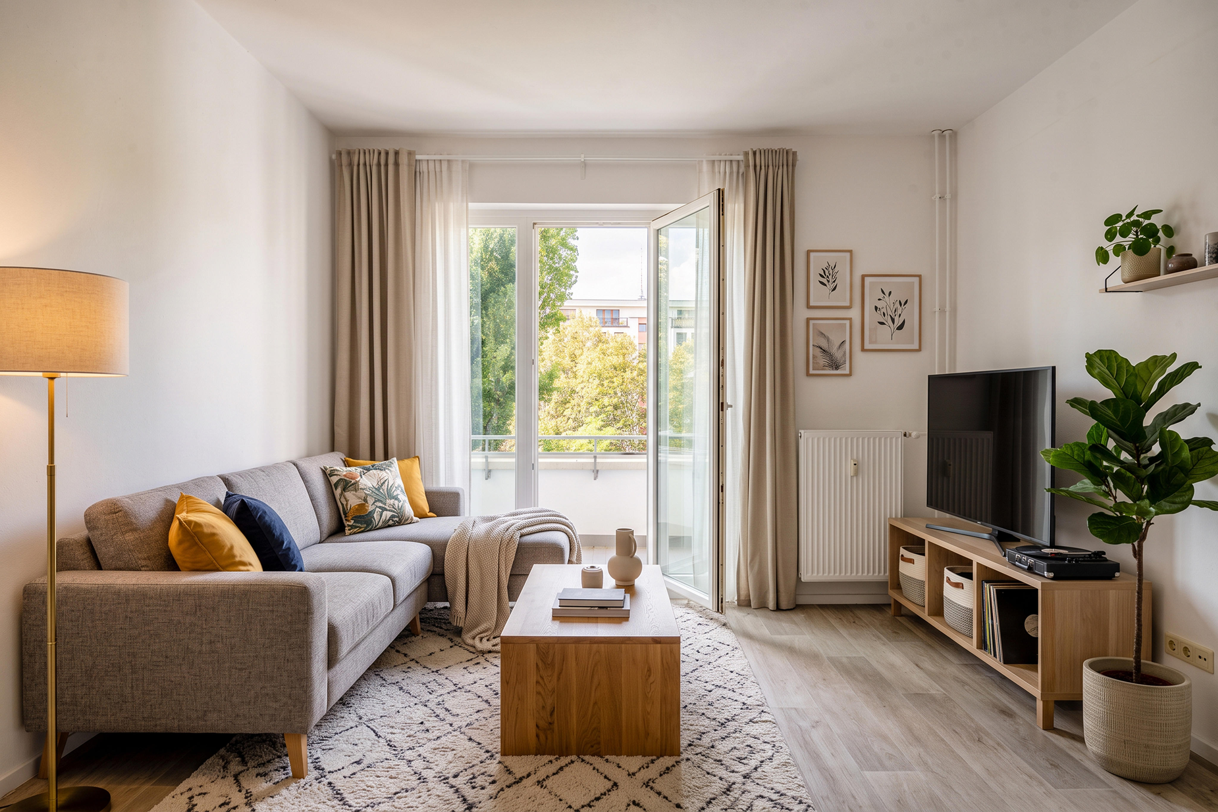Urbanes Wohnen in Friedrichshain: Charmante 3-Zimmer-Wohnung mit Balkon [KI-modifiziert]