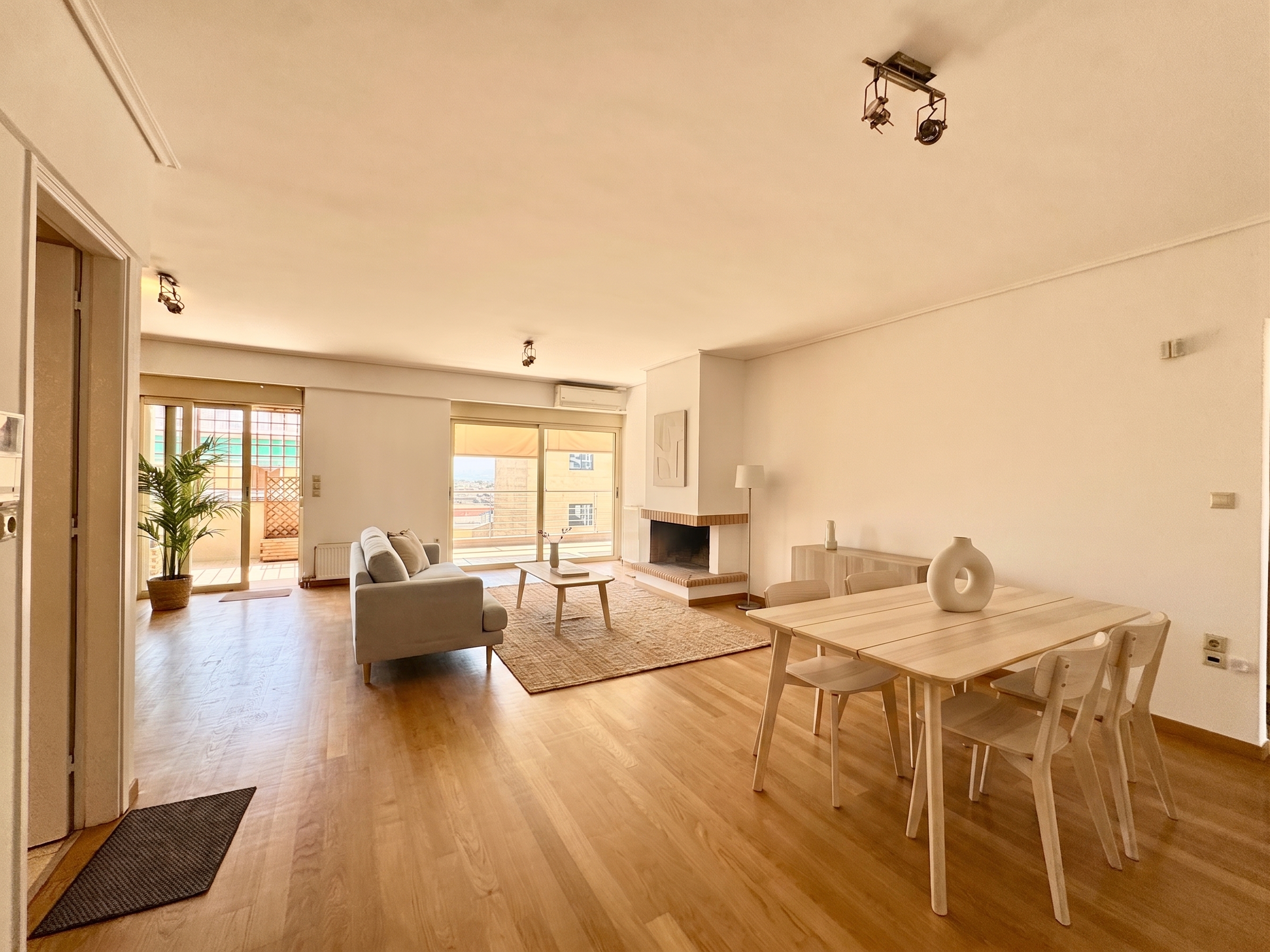 High-end floor apartment with panoramic Acropolis view [AI-modified]