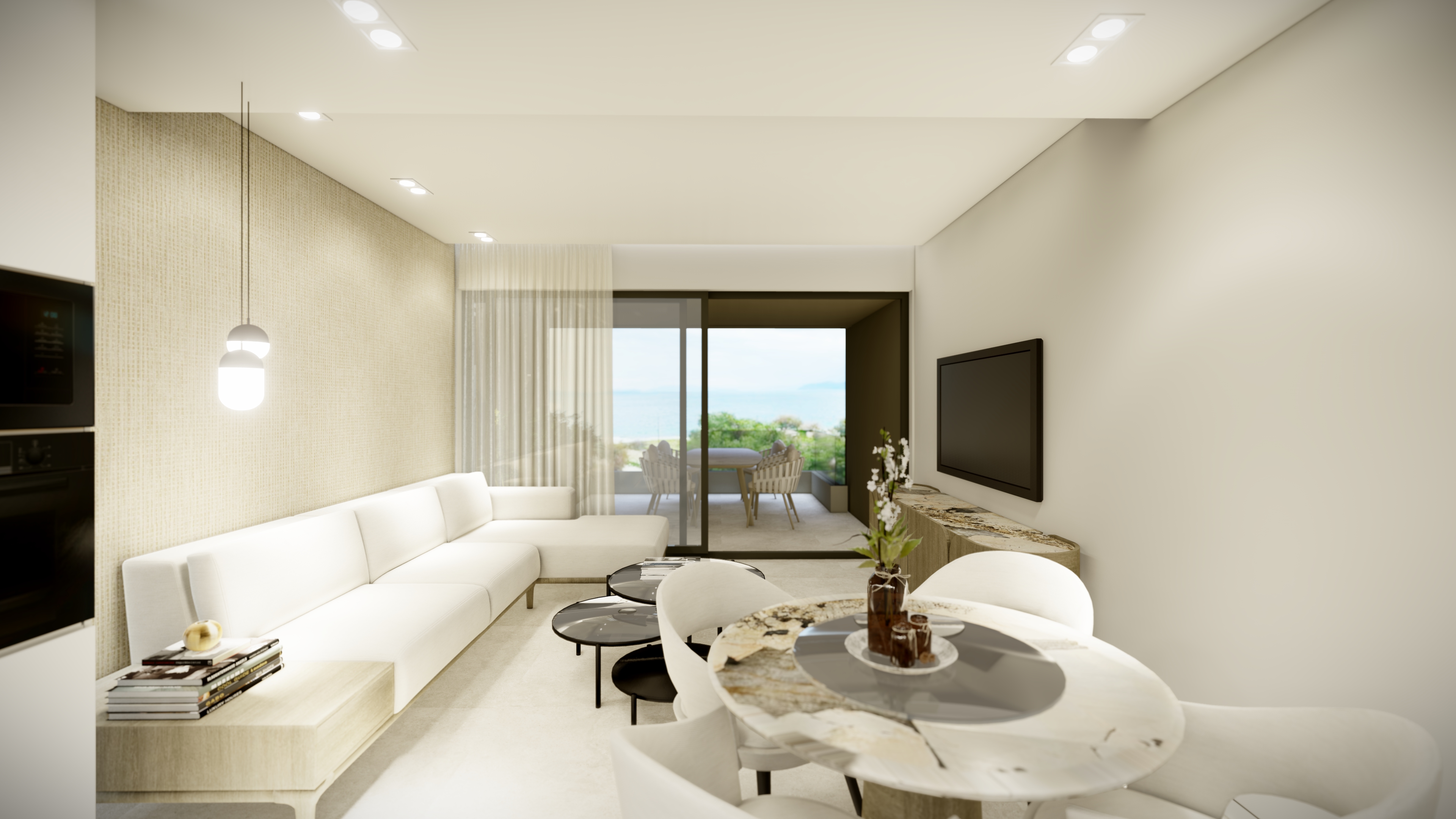 Moderne Wohnung im 7. Stock am Meer in Agioi Theodoroi (Korinthia)