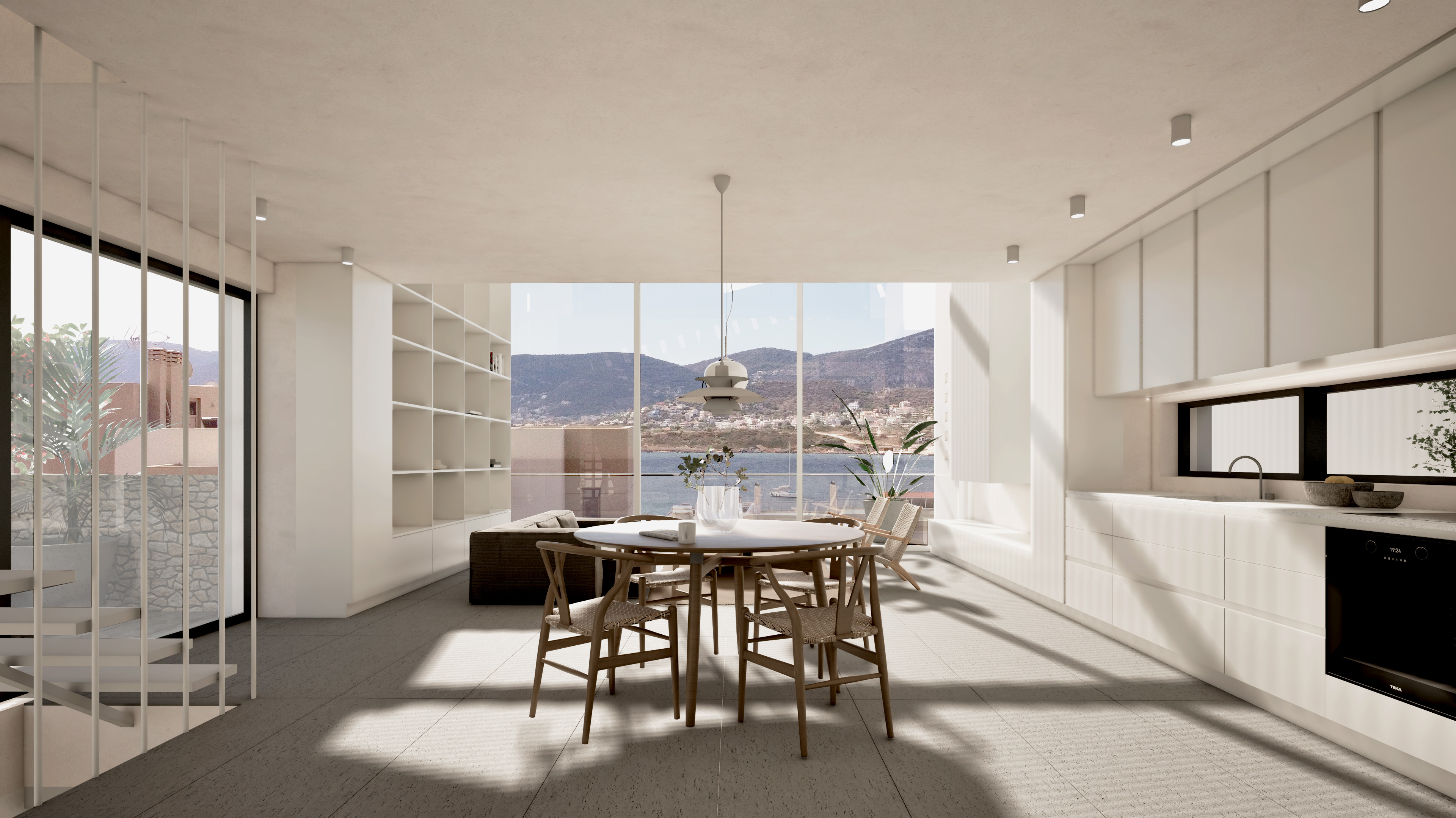 Newly built sea view maisonette with pool near the sea